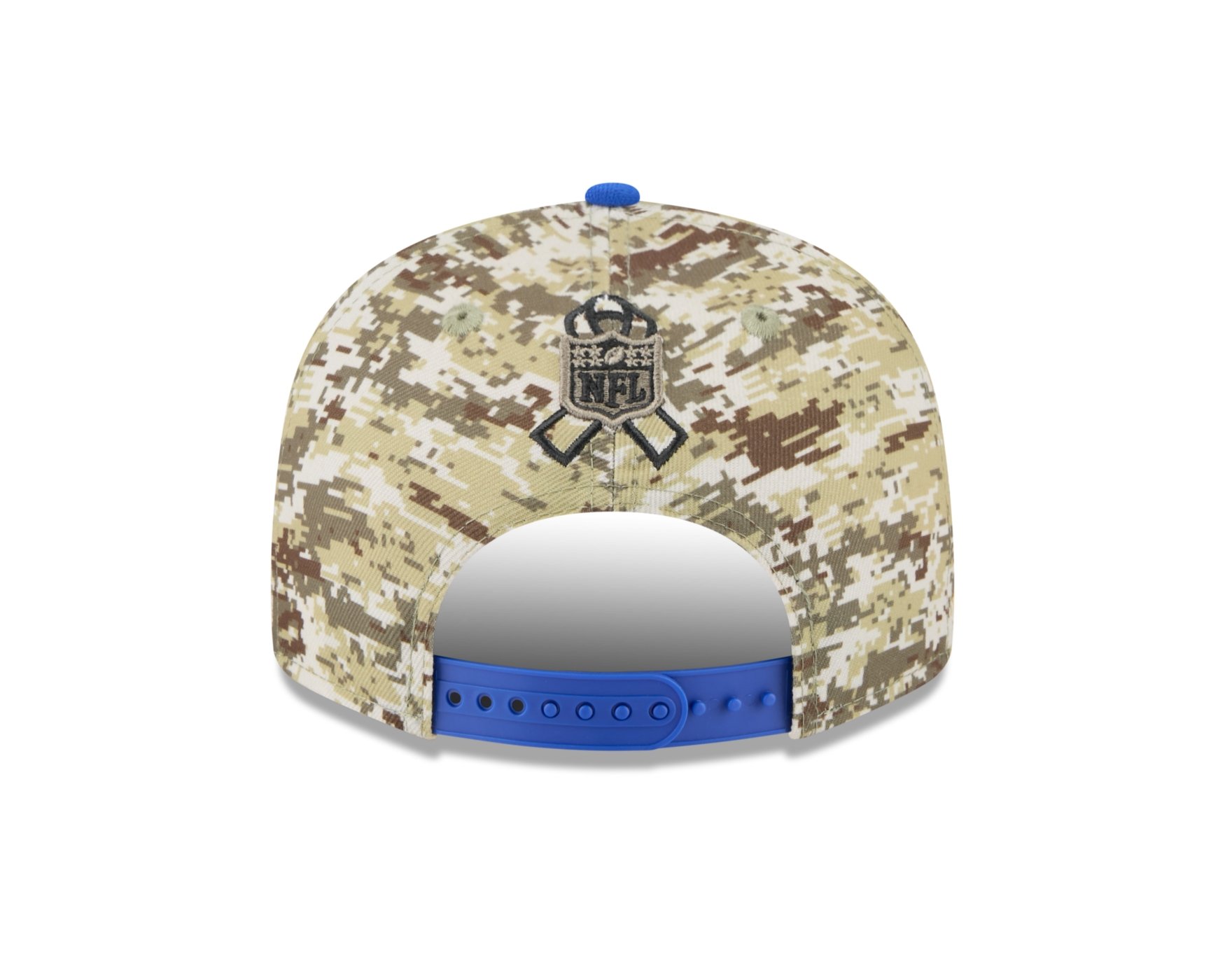 Bone New Era 9FIFTY Los Angeles Rams NFL Salute Service 2025 Militar Militar/Azul 4