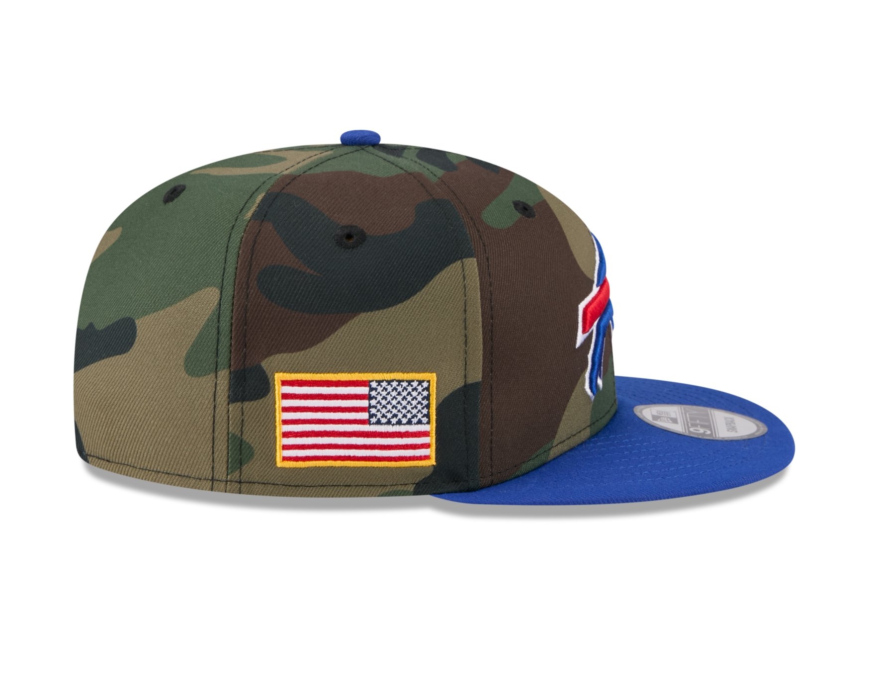 Bone New Era 9FIFTY Buffalo Bills NFL Salute Service 2025 Militar Verde Militar/Azul 4
