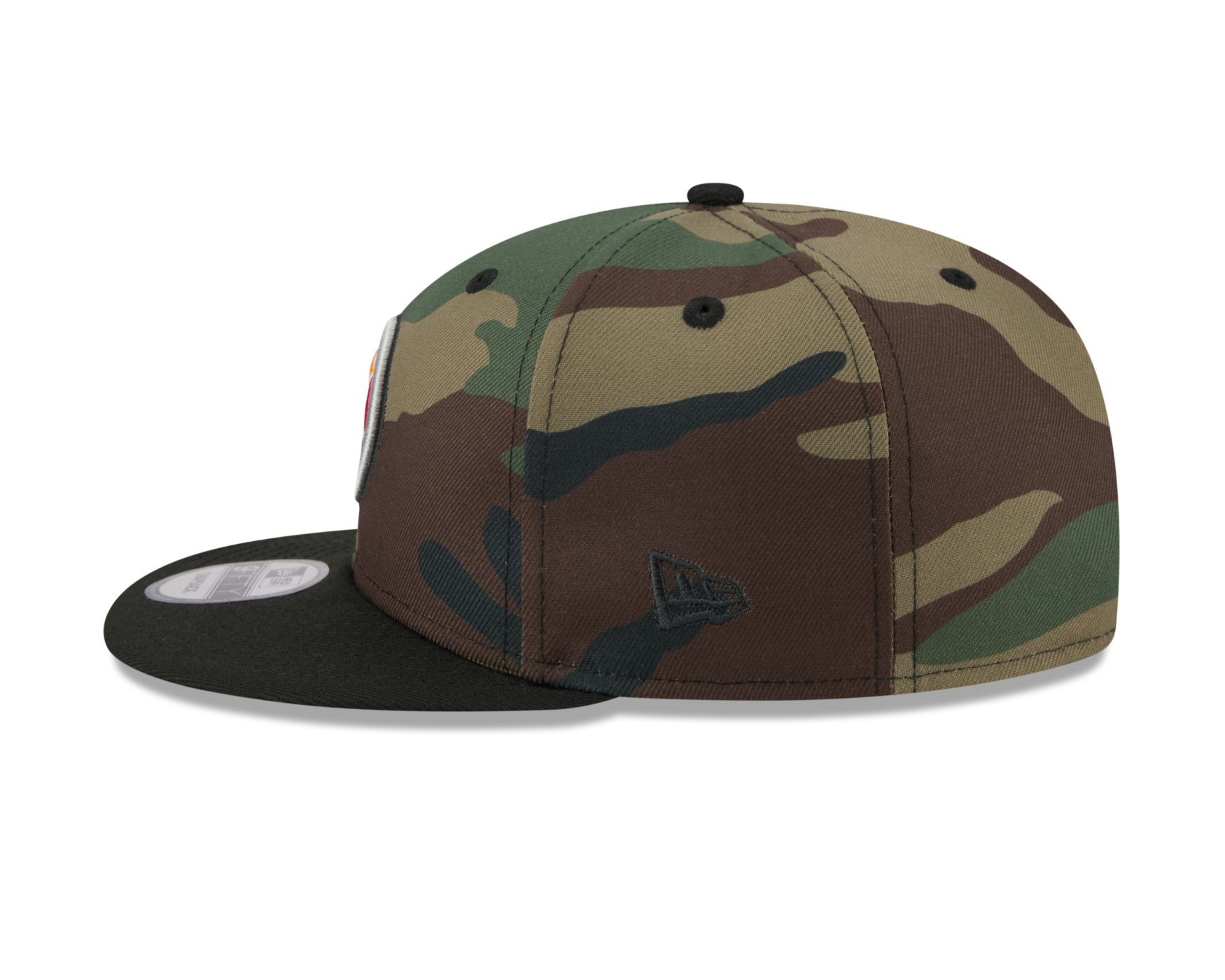 Bone New Era 9FIFTY Pittsburgh Steelers NFL Salute Service 2025 Militar Militar/Preto 5