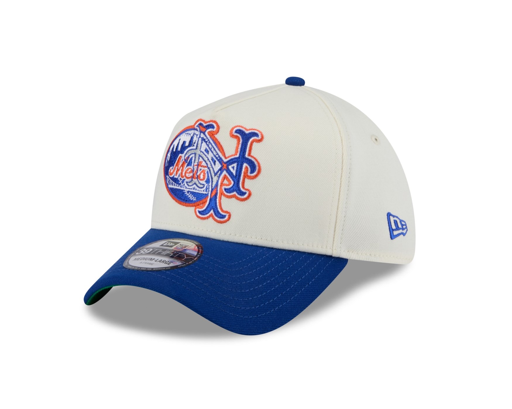 Bone New Era 39THIRTY A-FRAME New York Mets MLB Branco