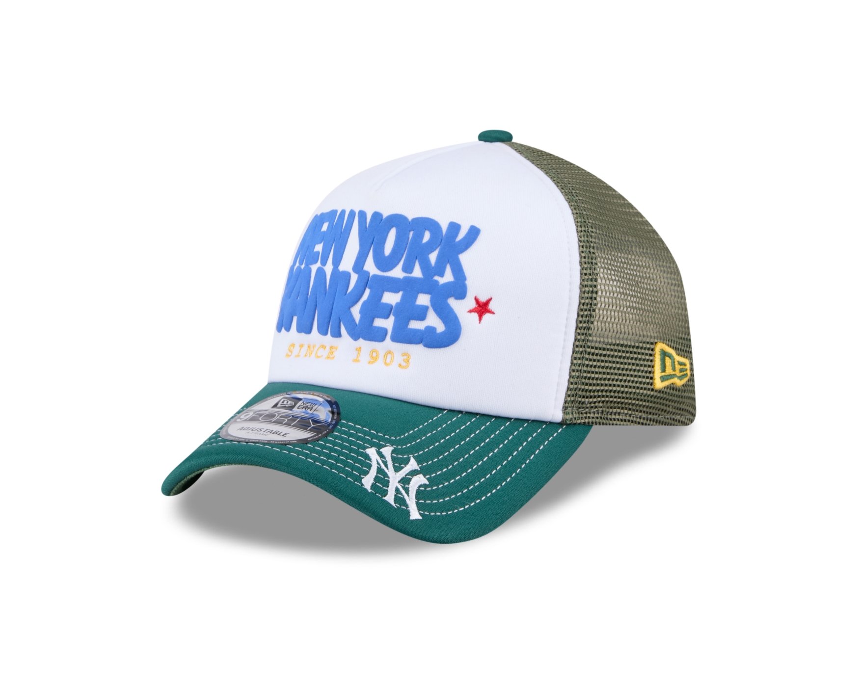 Bone New Era 9FORTY A-FRAME TRUCKER SN New York Yankees MLB Verde Verde 1