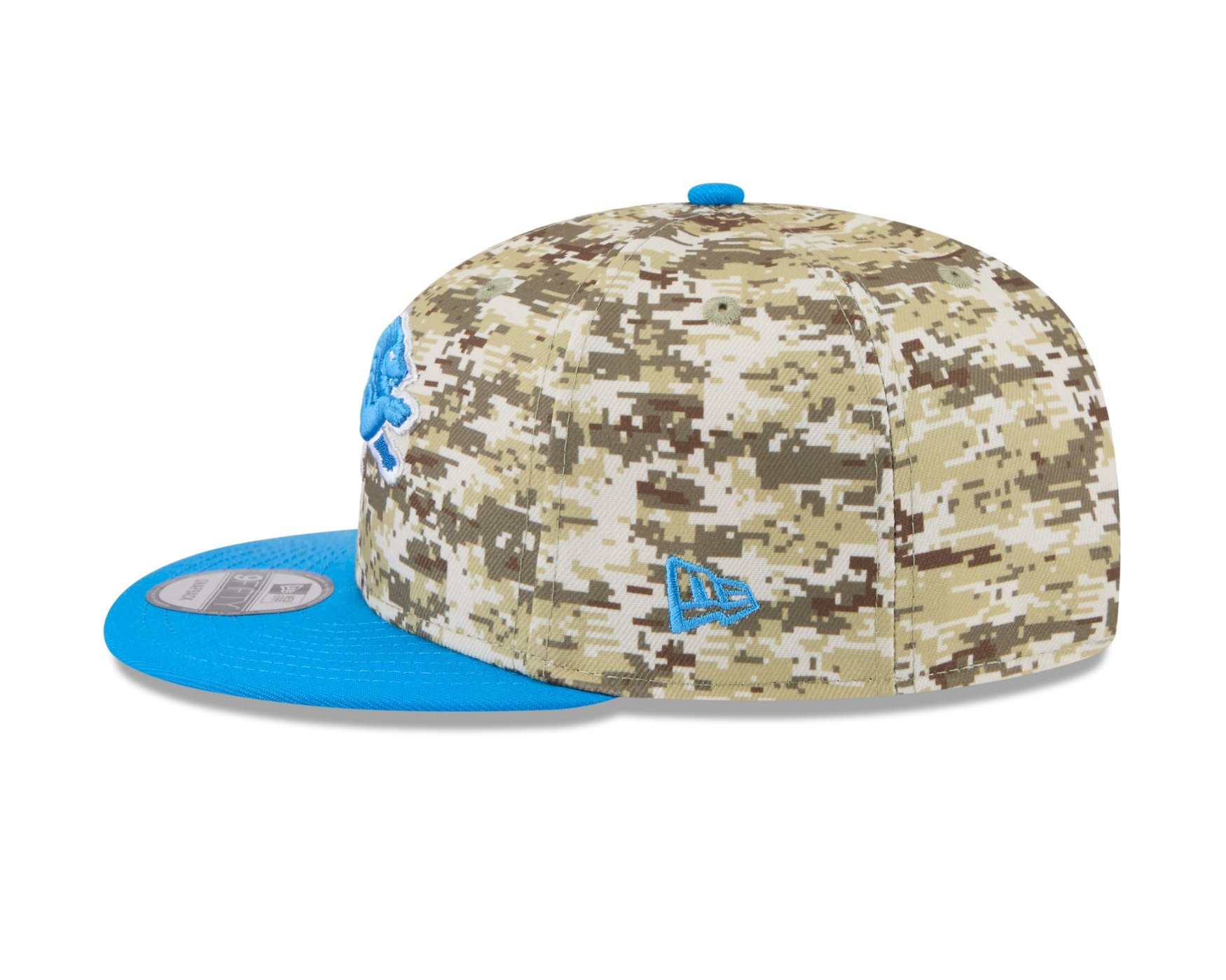 Bone New Era 9FIFTY Detroit Lions NFL Salute Service 2025 Militar Militar/Azul 5