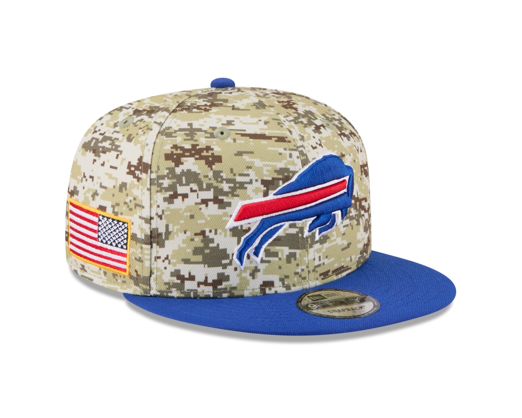 Bone New Era 9FIFTY Buffalo Bills NFL Salute Service 2025 Militar Militar/Azul 5