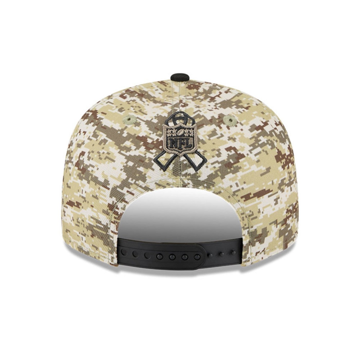 Bone New Era 9FIFTY Pittsburgh Steelers NFL Salute Service 2025 Militar Militar/Preto 4