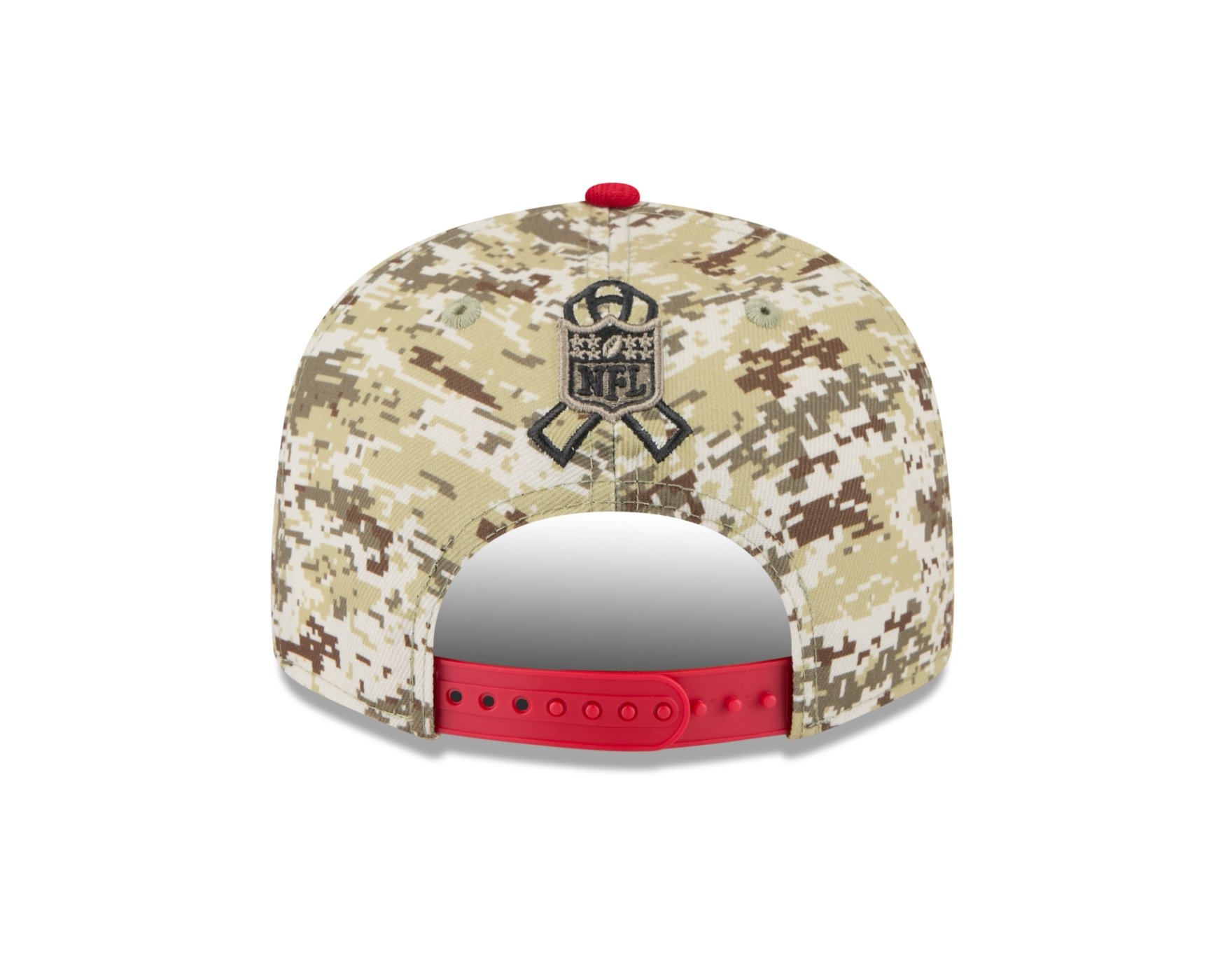 Bone New Era 9FIFTY San Francisco 49ers NFL Salute Service 2025 Militar Militar/Vermelho 3