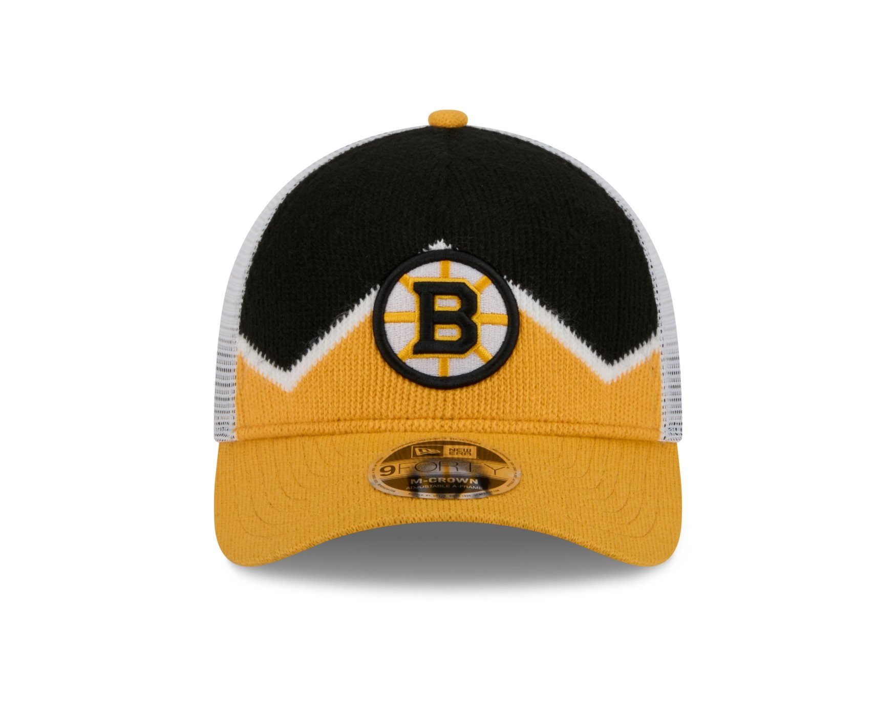 Bone New Era 9FORTY M-CROWN A-FRAME Boston Bruins NHL Preto Preto/Amarelo 2