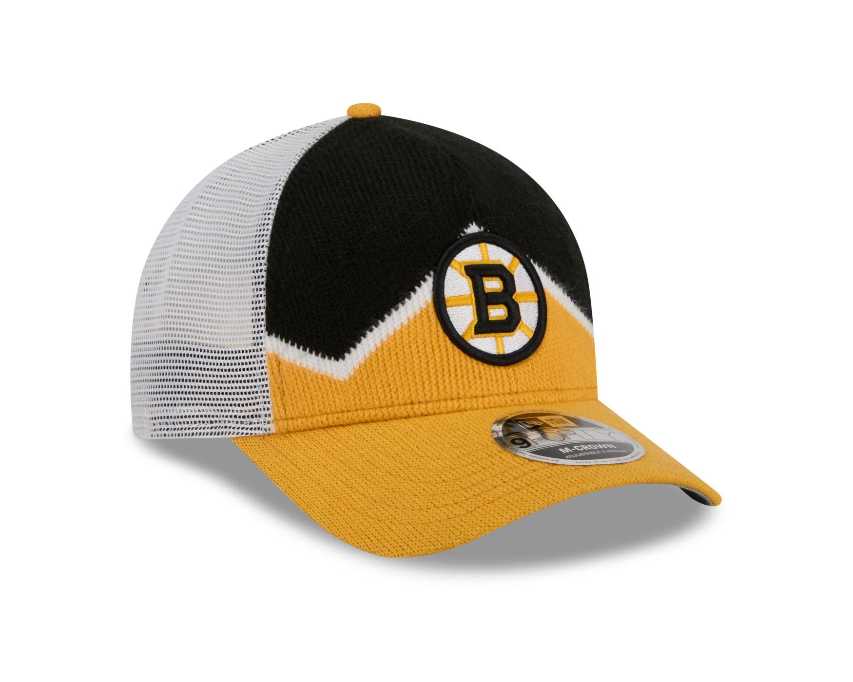 Bone New Era 9FORTY M-CROWN A-FRAME Boston Bruins NHL Preto Preto/Amarelo 3