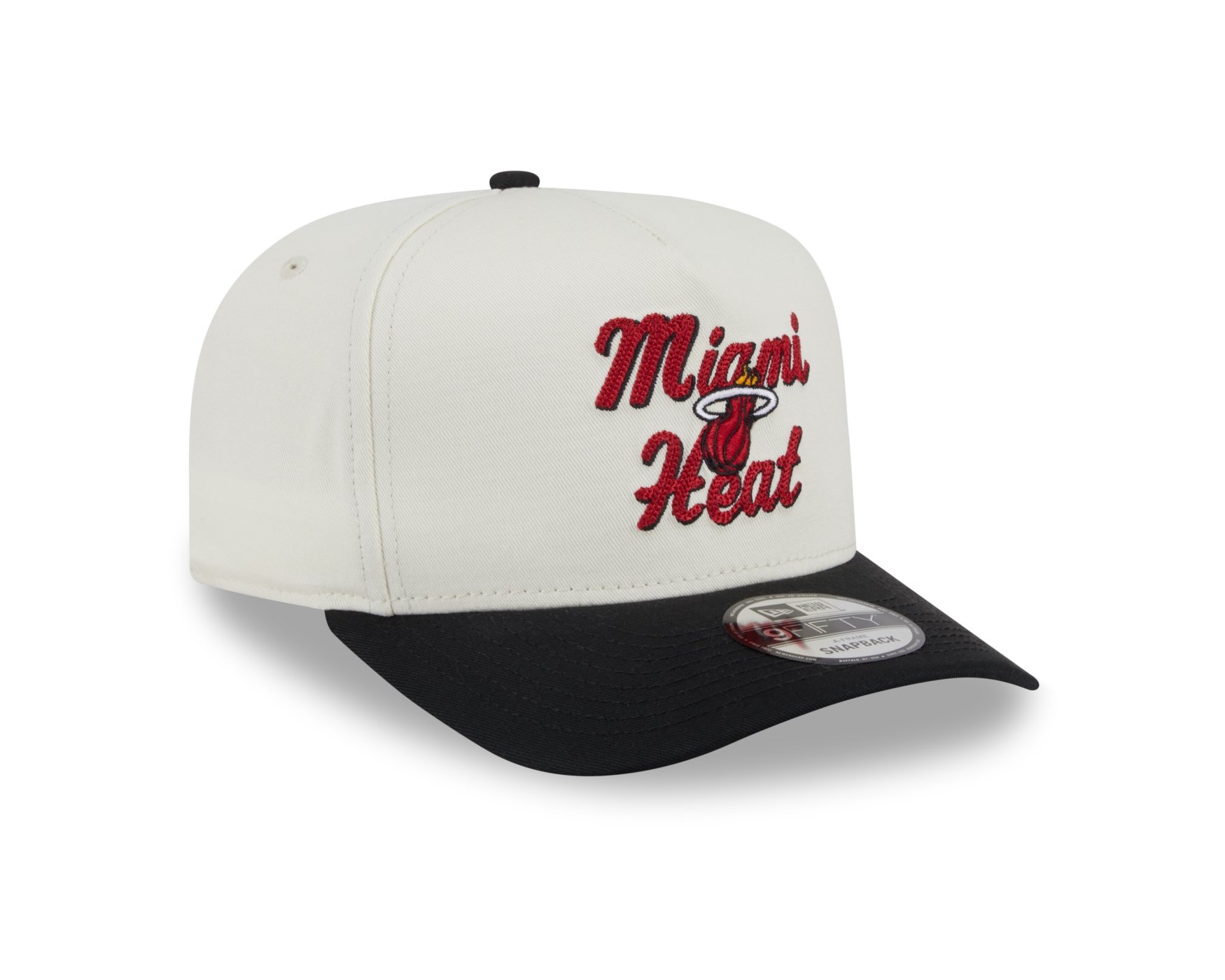 Bone New Era 9FIFTY A-FRAME SNAPBACK Miami Heat NBA Preto Preto 2