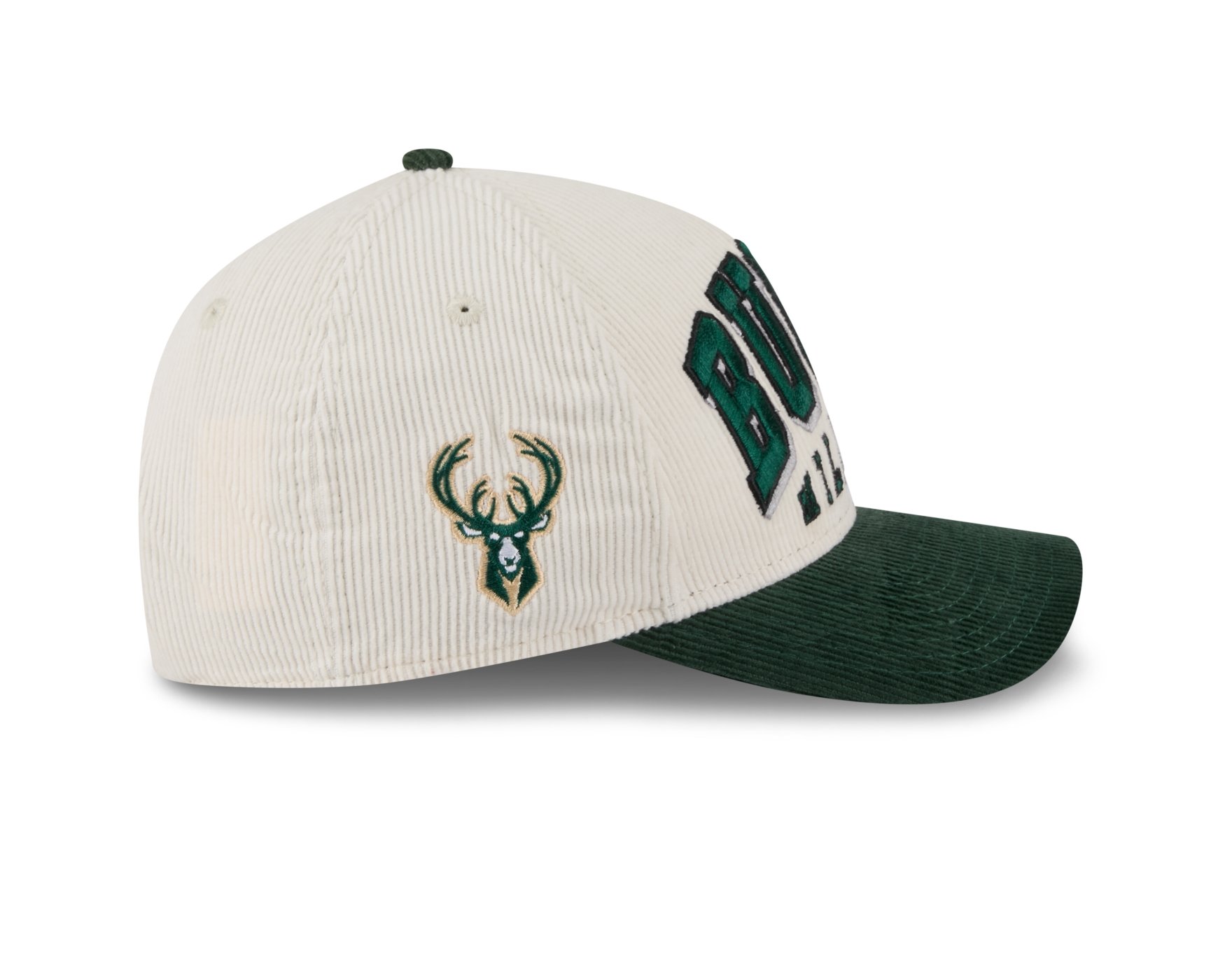 Bone New Era 9FORTY M-CROWN A-FRAME Milwaukee Bucks NBA Verde Bege/Verde 3