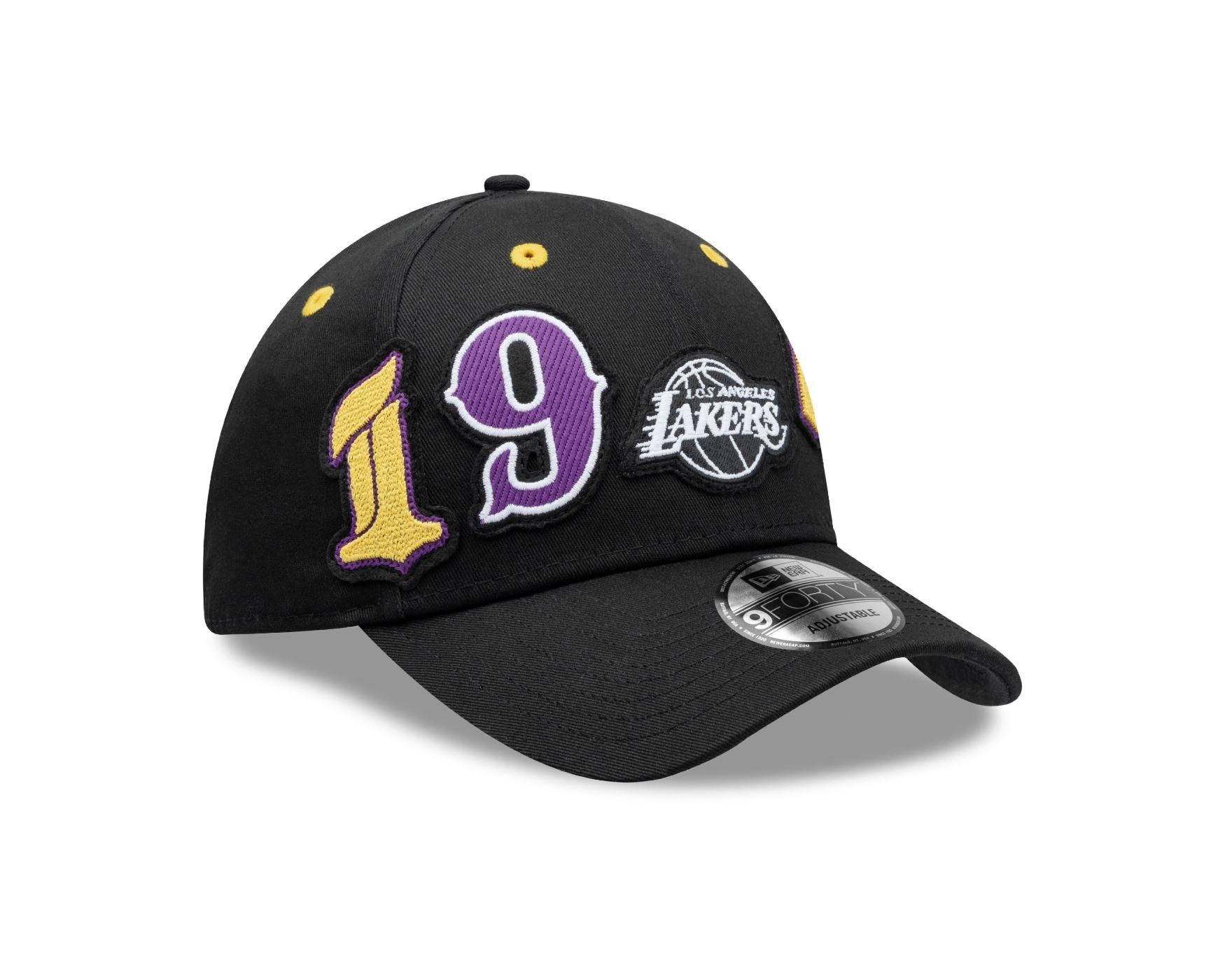 Bone New Era 9FORTY Los Angeles Lakers NBA Preto Preto 3