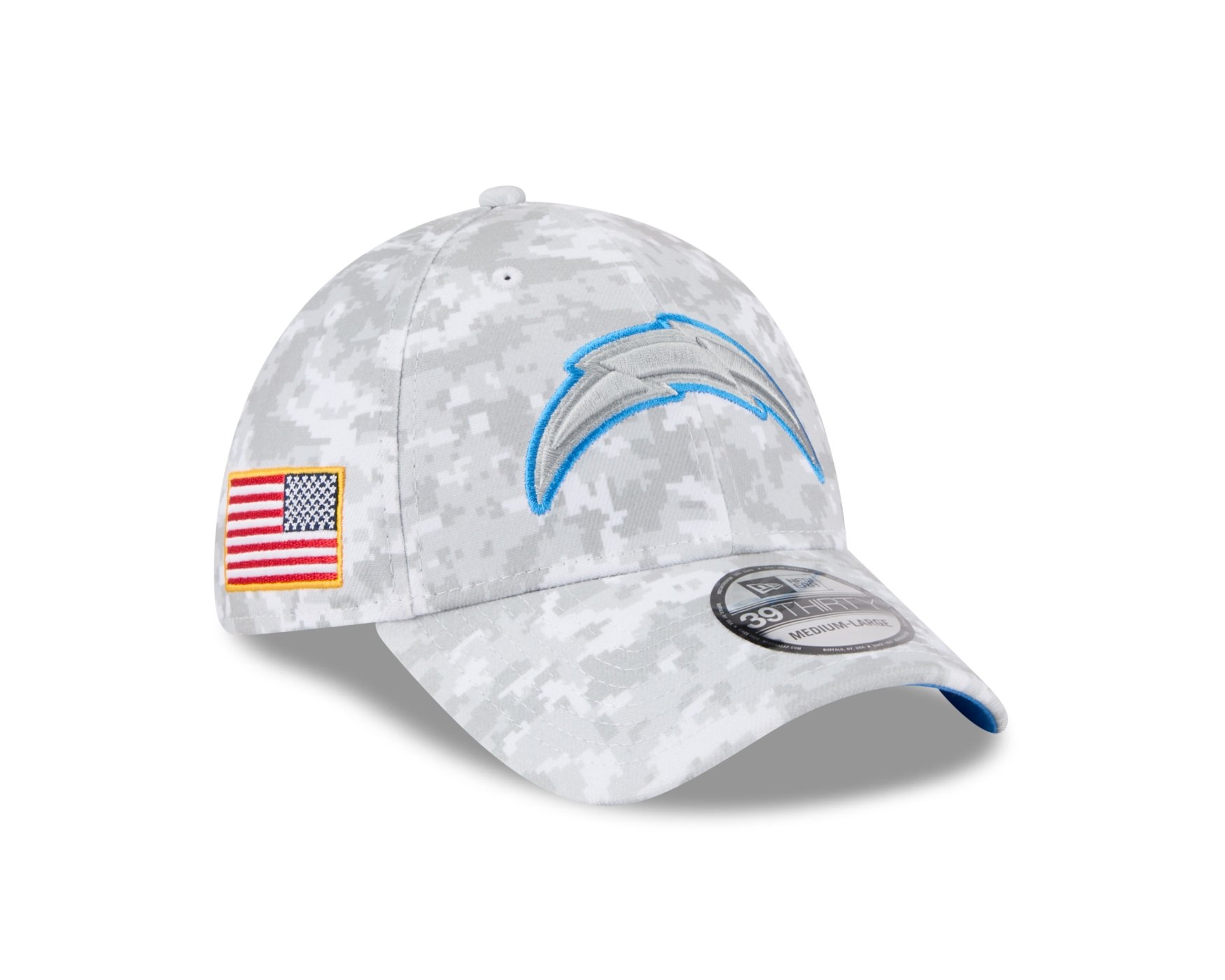 Bone New Era 39THIRTY Los Angeles Chargers NFL Salute Service 2025 Militar Militar 3
