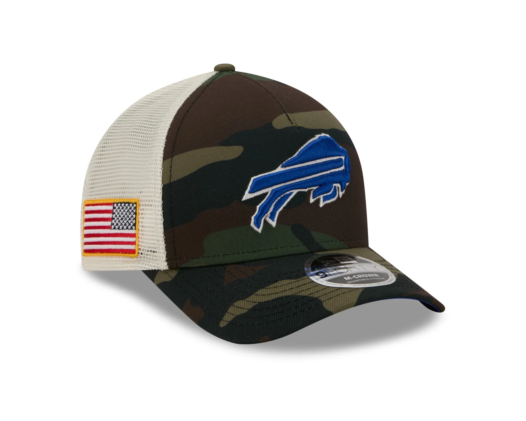 Bone New Era 9FORTY M-CROWN A-FRAME Buffalo Bills NFL Salute Service 2025 Militar Militar 3