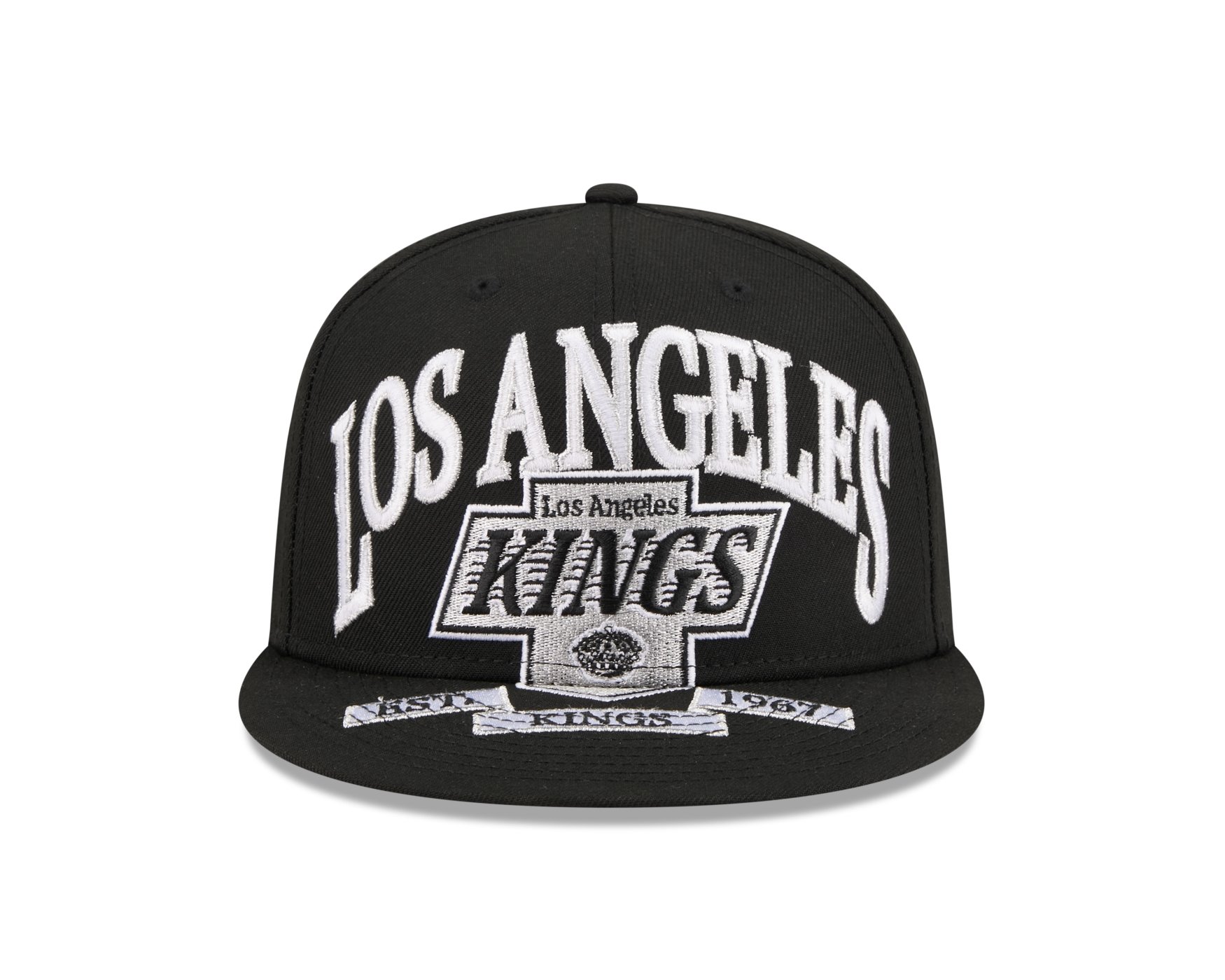 Bone New Era 59FIFTY Los Angeles Kings NHL Preto Preto 2