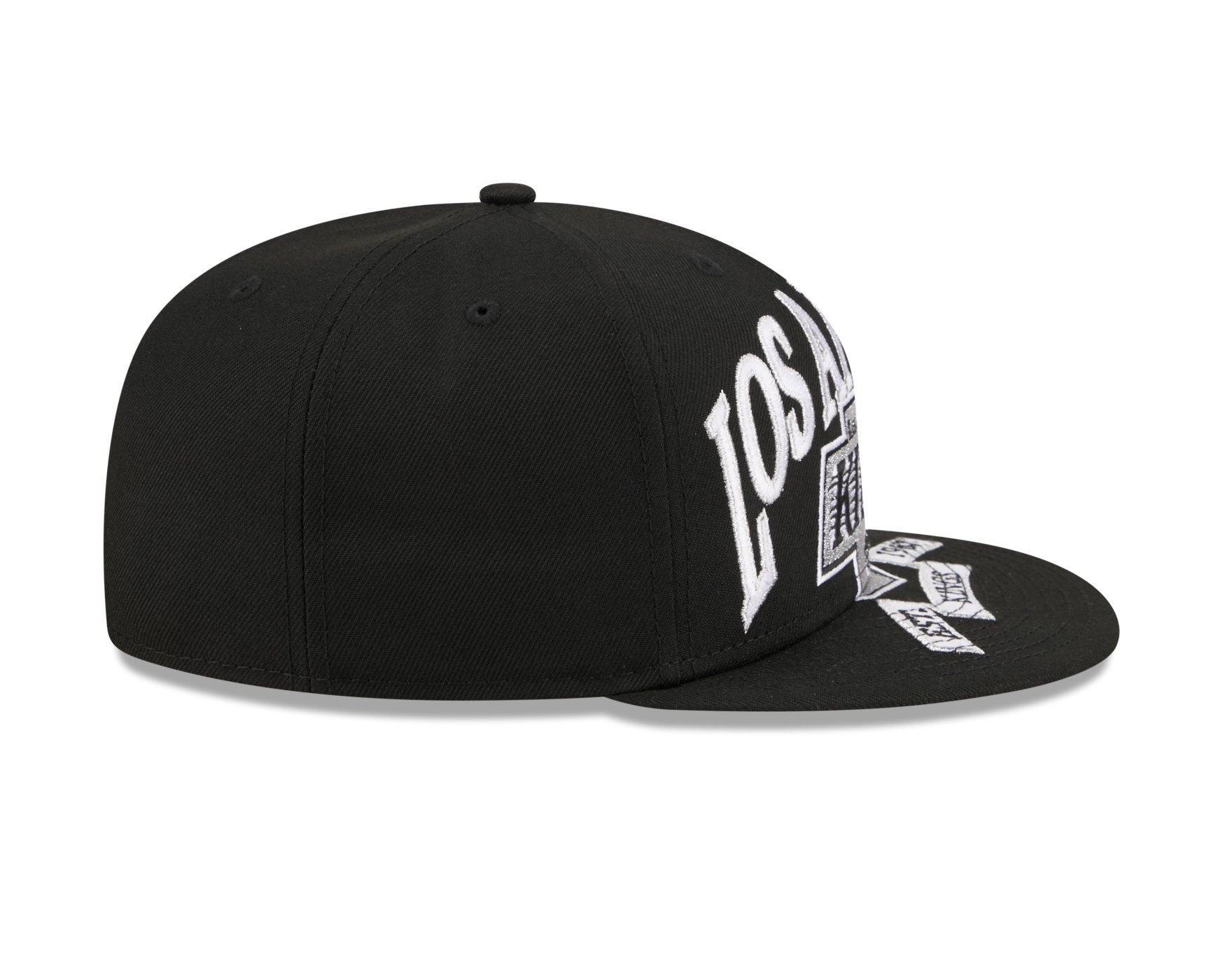 Bone New Era 59FIFTY Los Angeles Kings NHL Preto Preto 4
