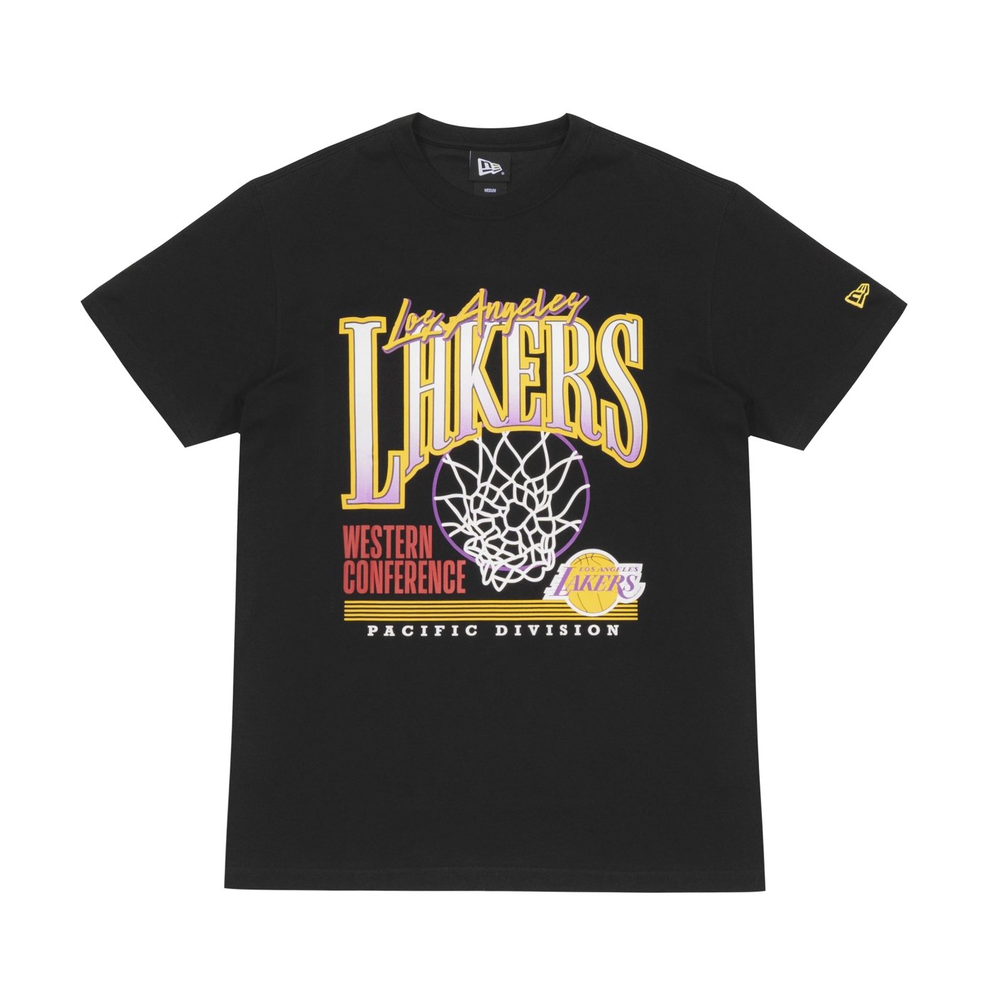 Camiseta New Era Lifestyle Los Angeles Lakers NBA Preto Preto 1