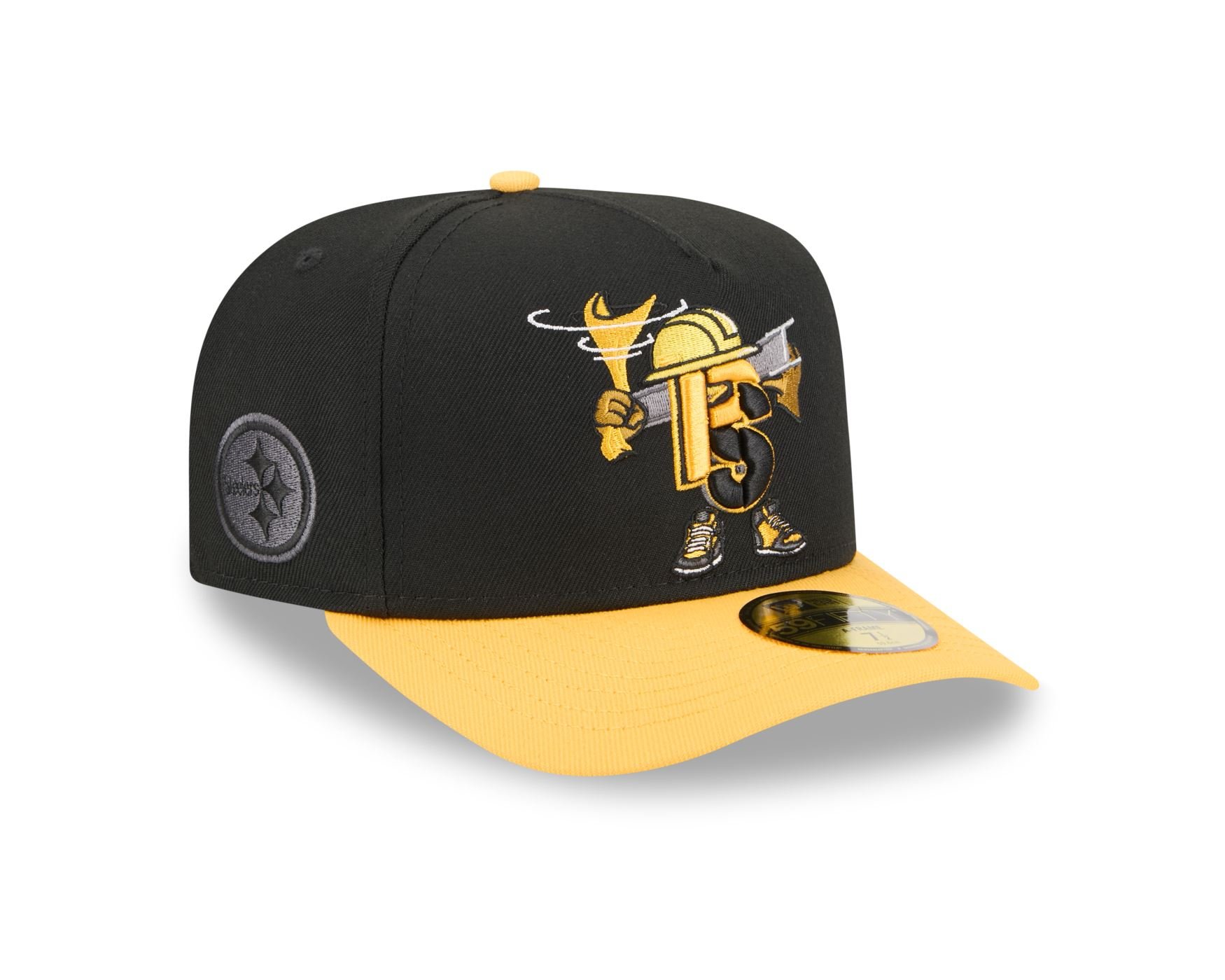 Bone New Era 59FIFTY Pittsburgh Steelers NFL Preto Preto/Amarelo 3