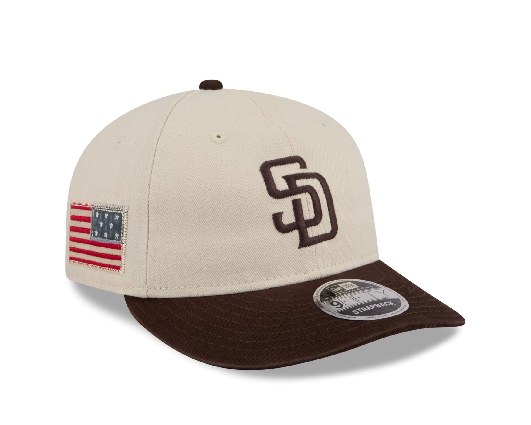 Bone New Era 9FIFTY RETRO CROWN SN San Diego Padres MLB Marrom Marrom 3