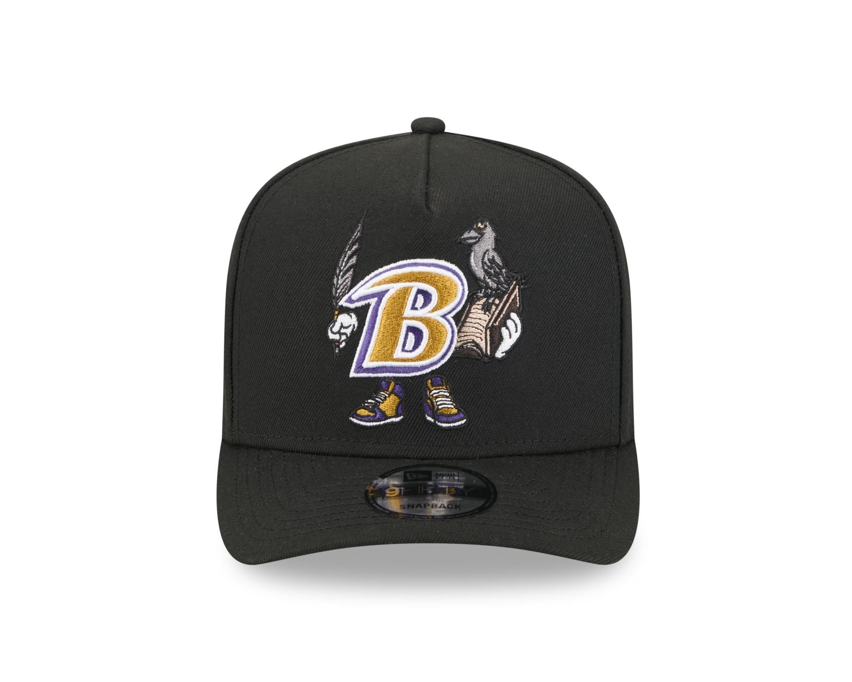 Bone New Era 9FIFTY A-FRAME Baltimore Ravens NFL Preto Preto 2