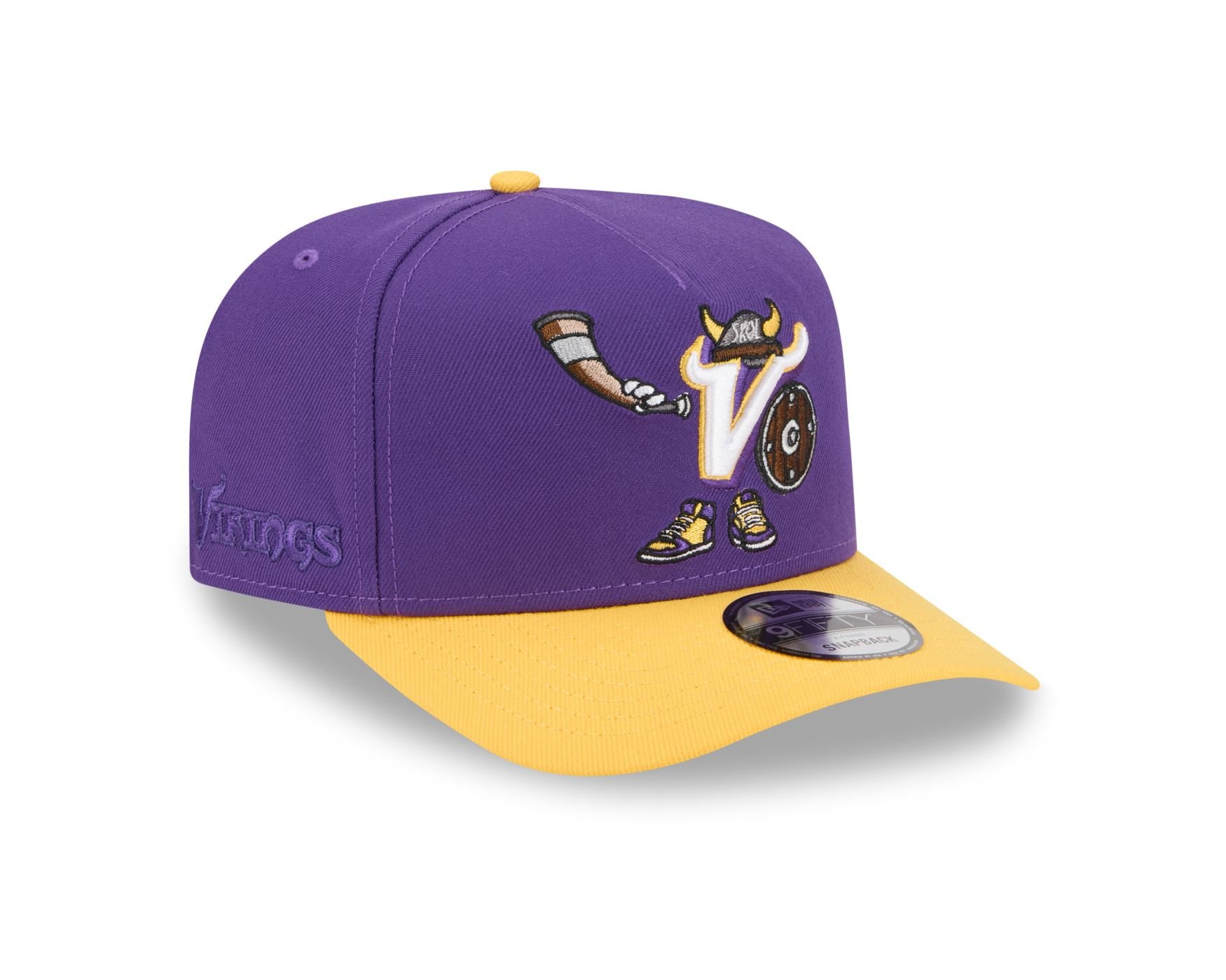Bone New Era 9FIFTY A-FRAME Minnesota Vikings NFL Roxo Roxo/Amarelo 3