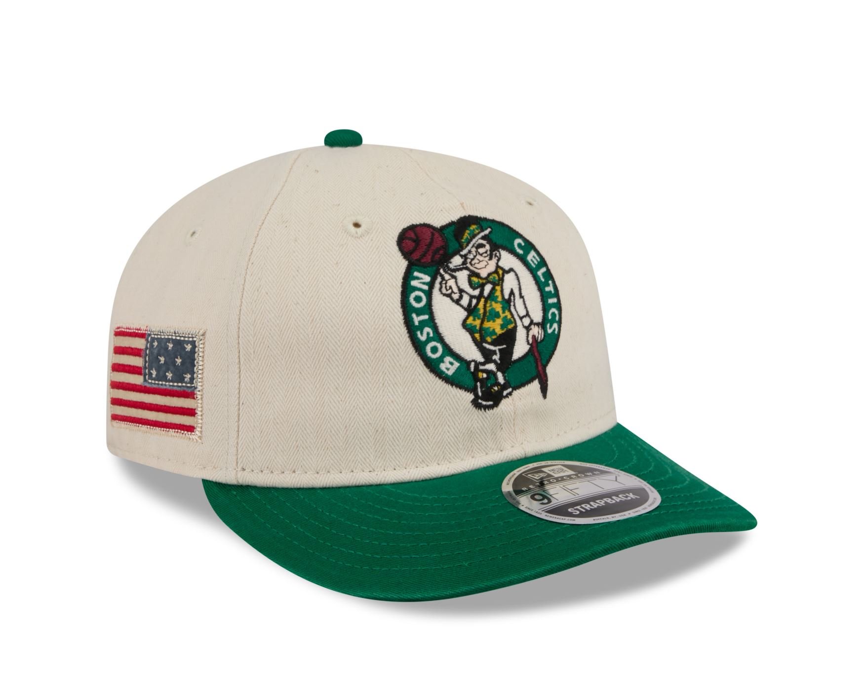 Bone New Era 9FIFTY RETRO CROWN SN Boston Celtics NBA Verde Bege/Verde 3