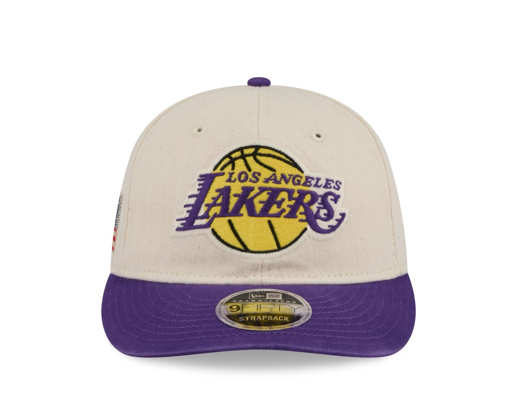 Bone New Era 9FIFTY RETRO CROWN SN Los Angeles Lakers NBA Roxo Bege/Roxo 2