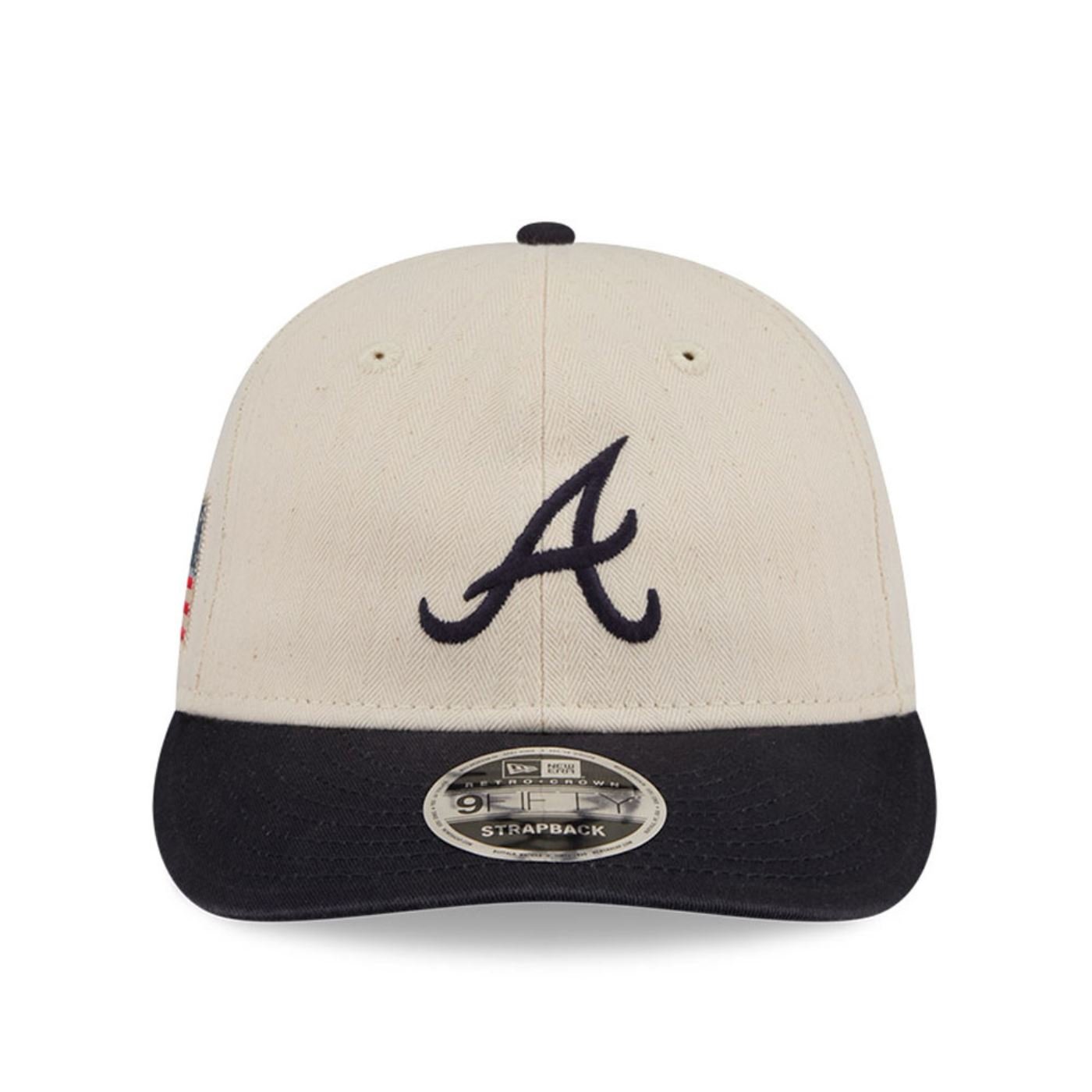 Bone New Era 9FIFTY RETRO CROWN SN Atlanta Braves MLB Marinho Bege/Preto 2
