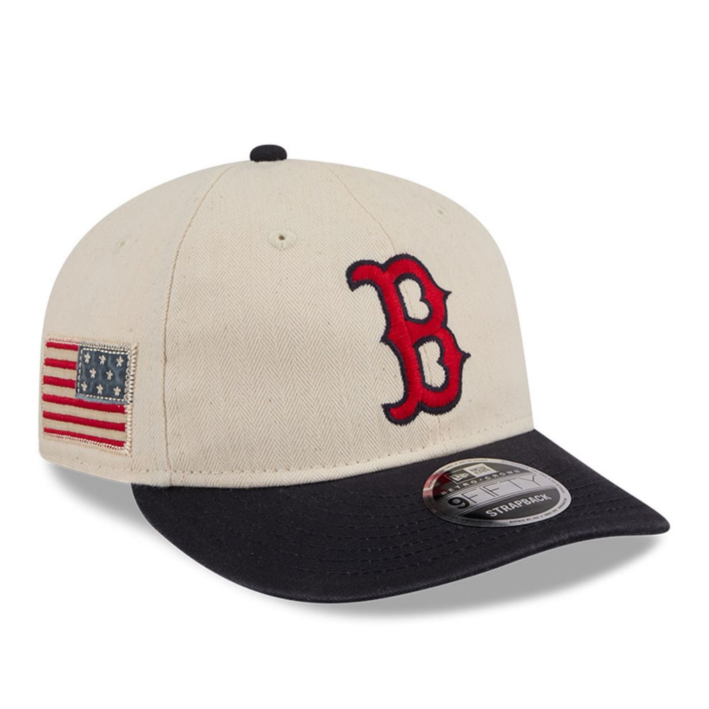 Bone New Era 9FIFTY RETRO CROWN SN Boston Red Sox MLB Marinho Bege/Preto 3
