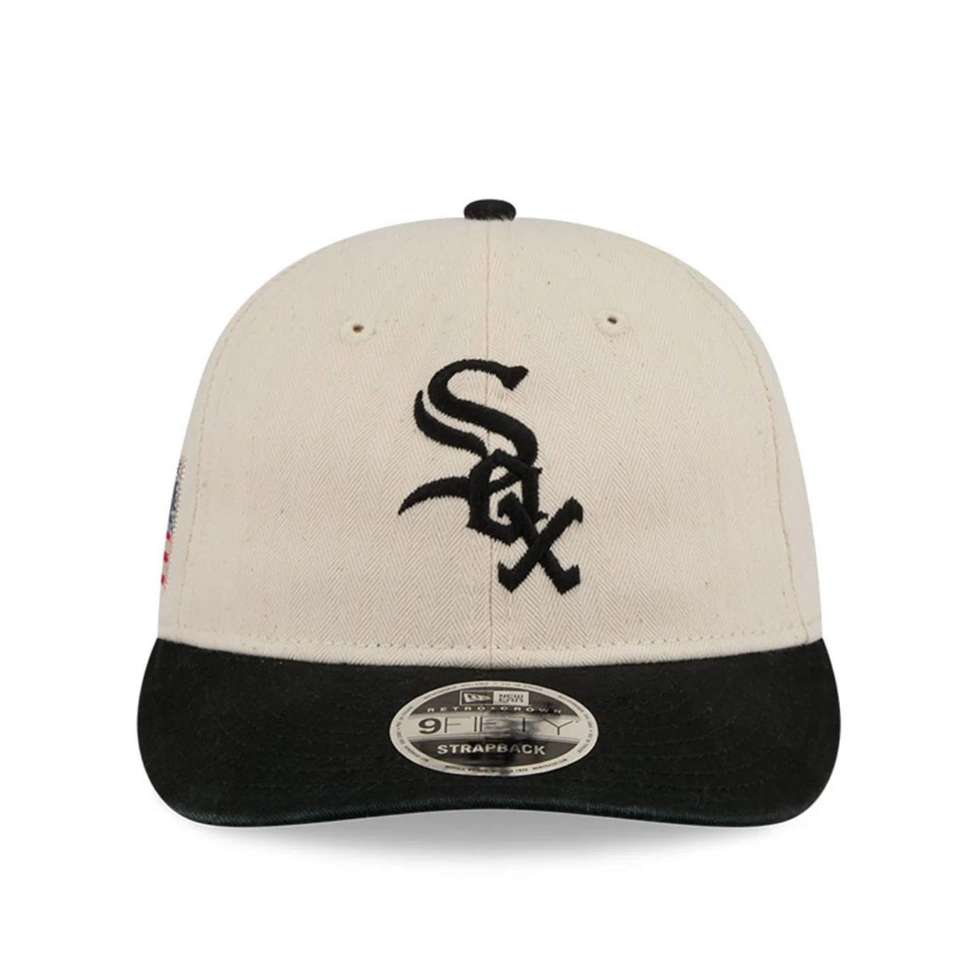Bone New Era 9FIFTY RETRO CROWN SN Chicago White Sox MLB Preto Bege/Preto 2
