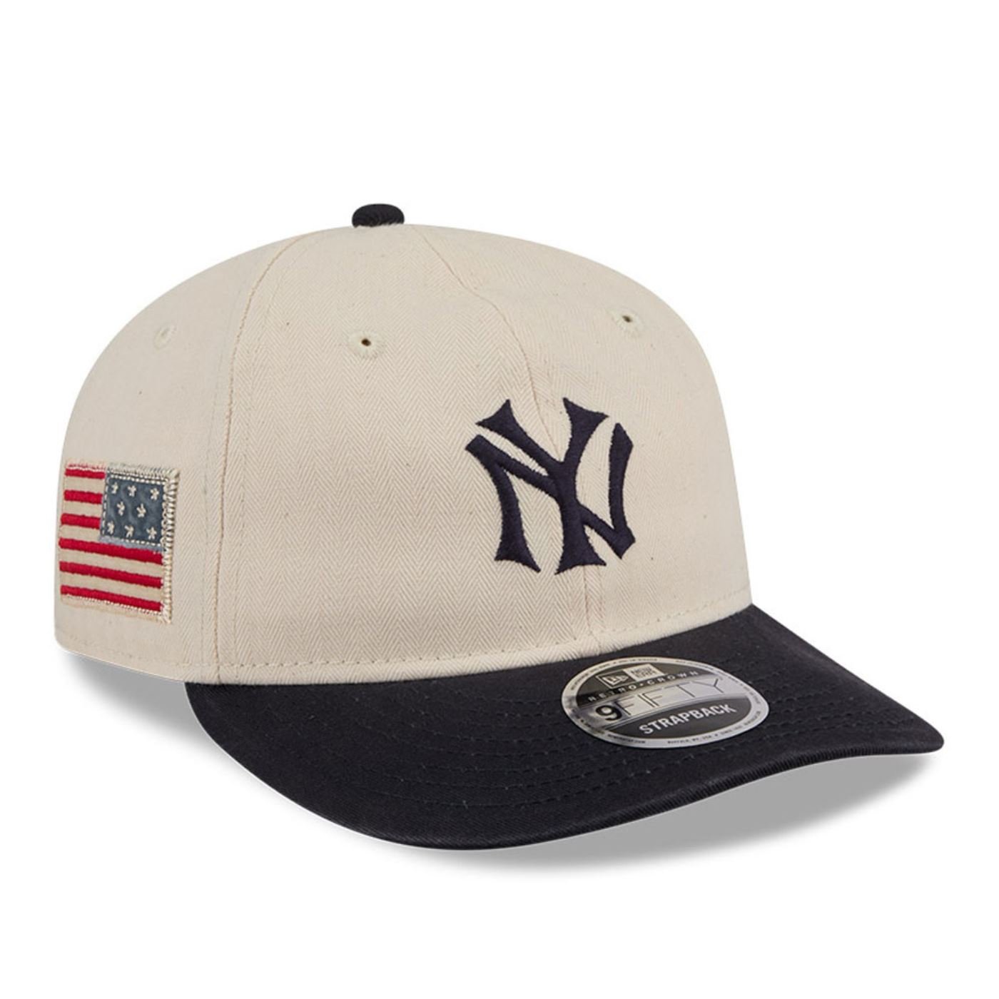 Bone New Era 9FIFTY RETRO CROWN SN New York Yankees MLB Branco Bege/Preto 3