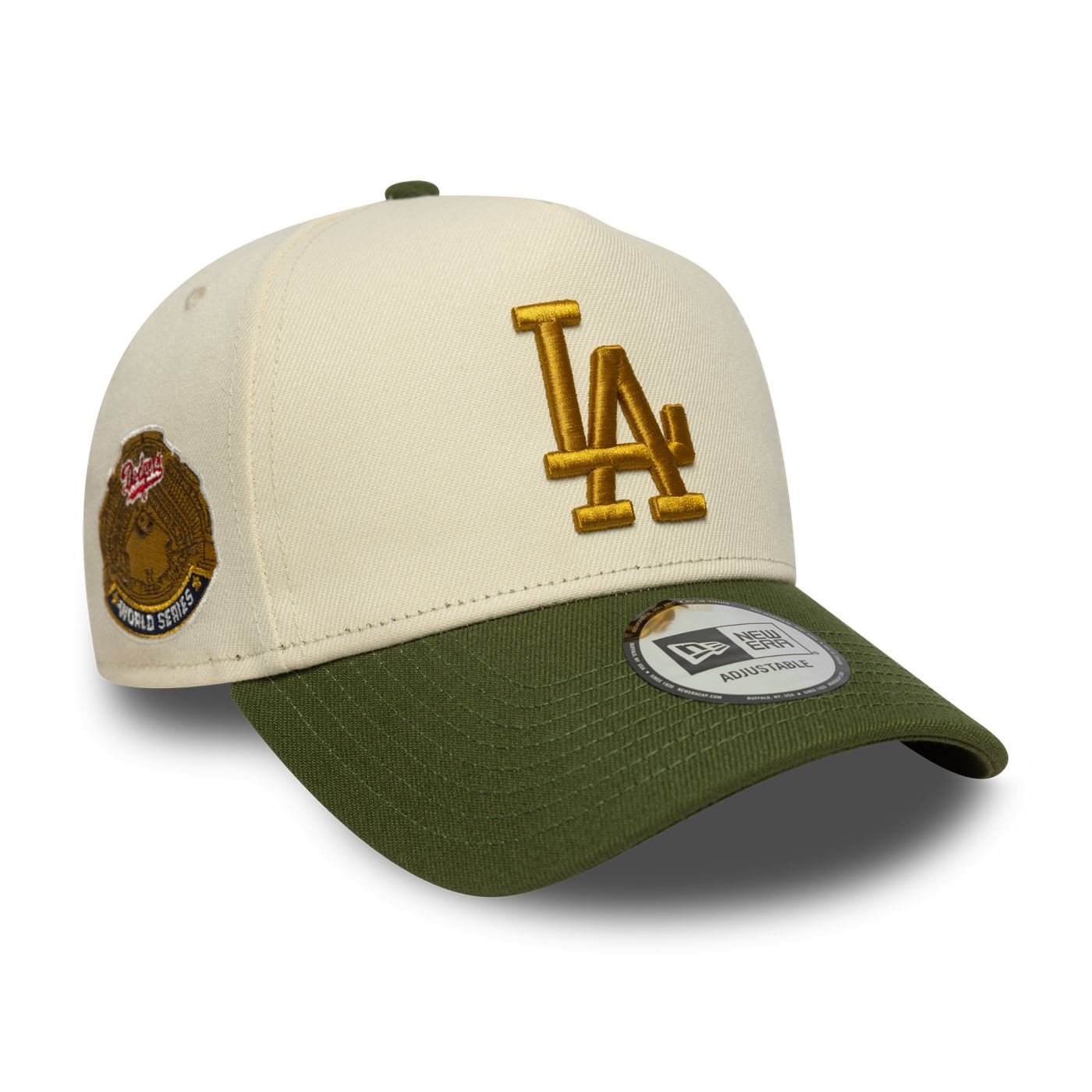 Bone New Era  9FORTY A-Frame Los Angeles Dodgers MLB Bege Bege/Verde 3