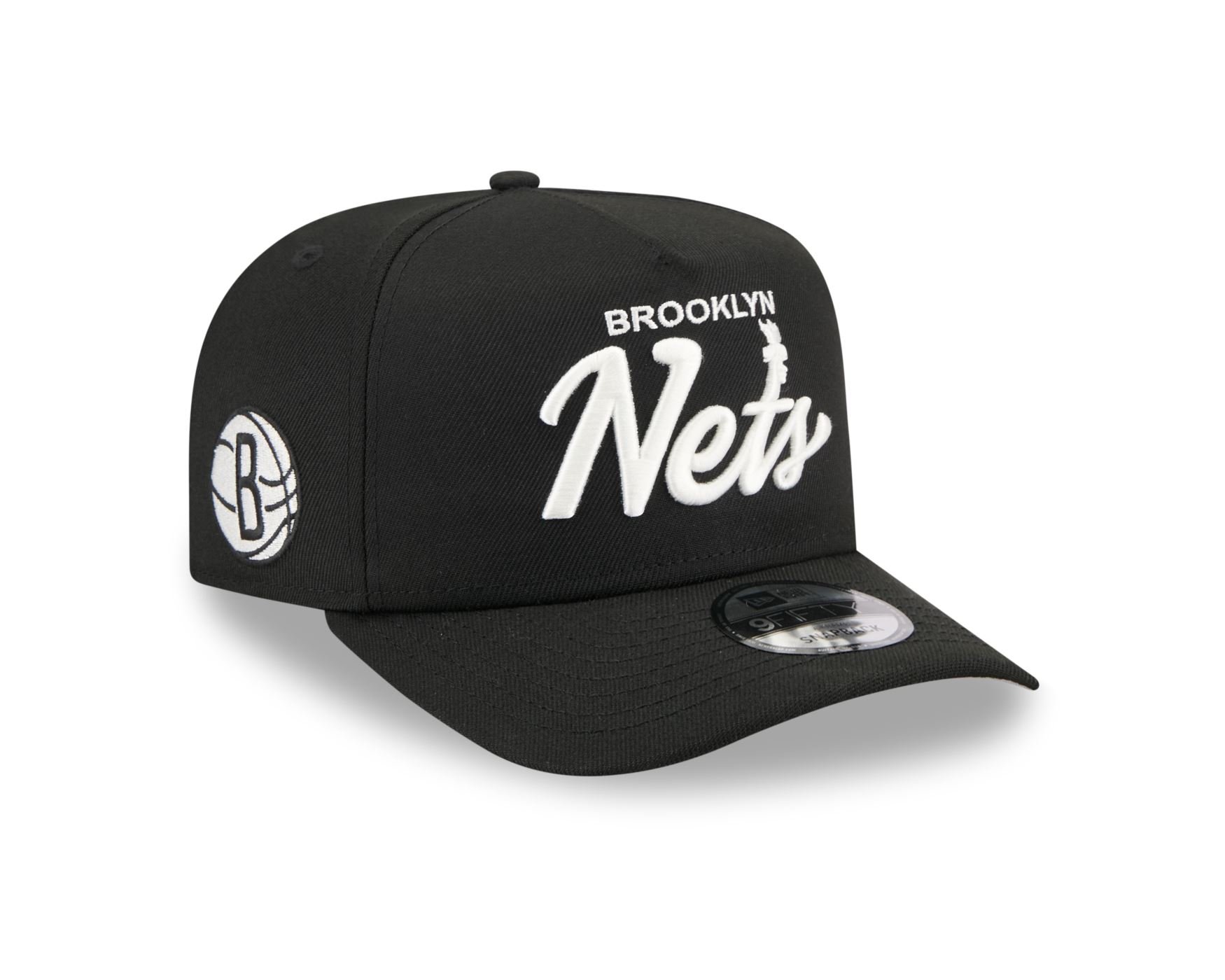 Bone New Era 9FIFTY A-FRAME Brooklyn Nets NBA Preto Preto 3