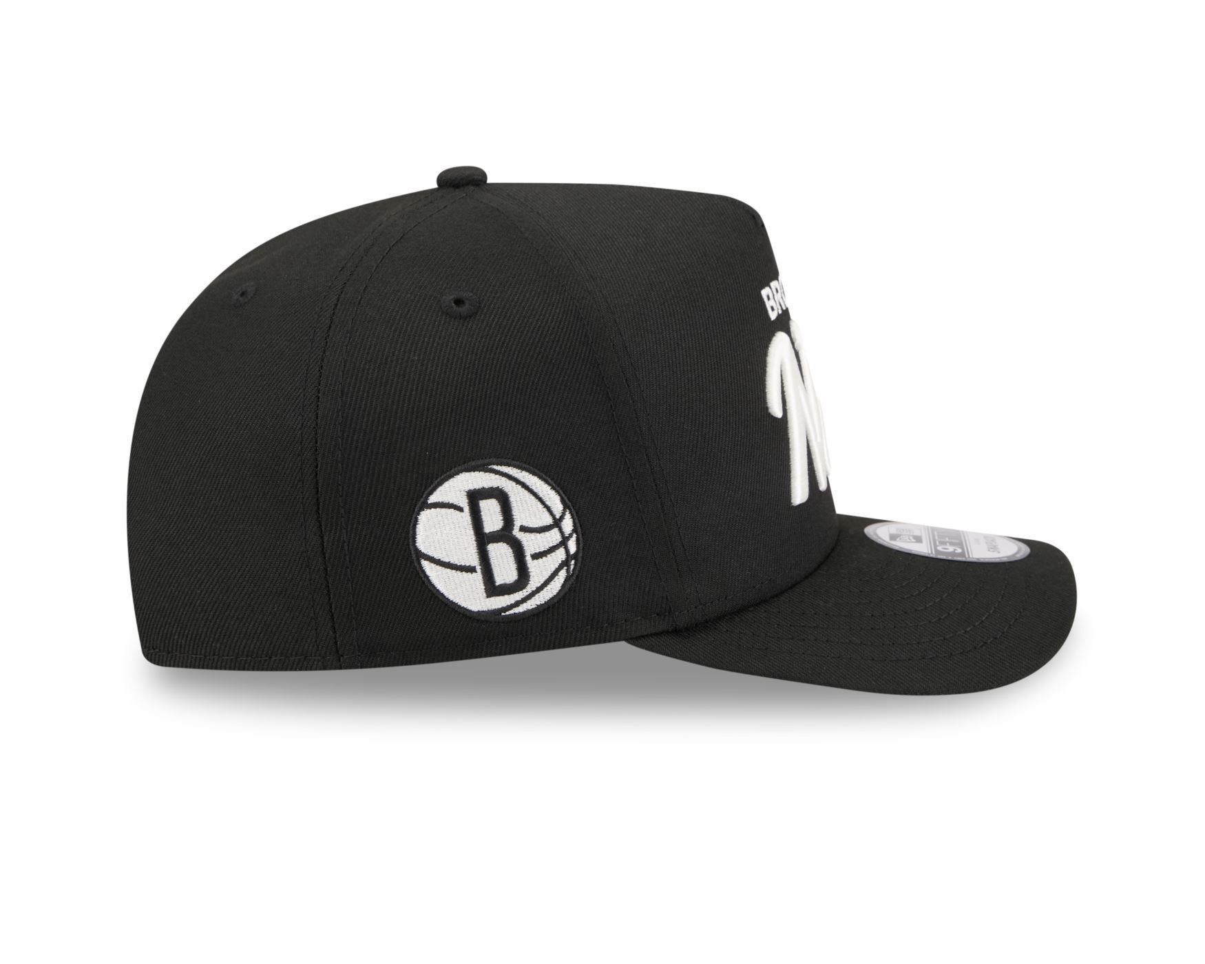 Bone New Era 9FIFTY A-FRAME Brooklyn Nets NBA Preto Preto 4