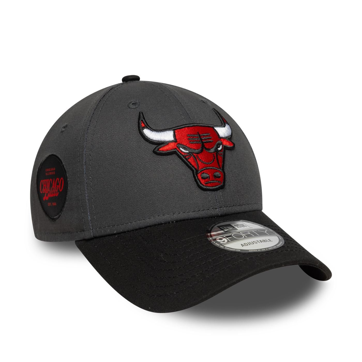 Bone New Era  9FORTY Chicago Bulls NBA Cinza Cinza/Preto 3