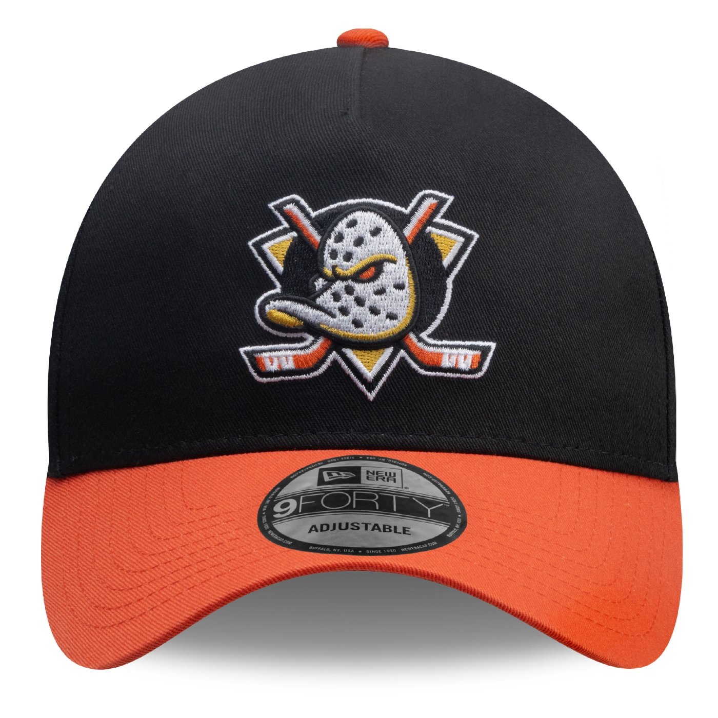 Bone New Era  9FORTY A-Frame Nhl NHL Preto Preto/Laranja 2