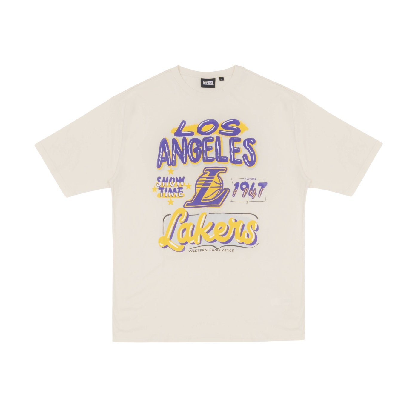 Camiseta New Era Regular Los Angeles Lakers NBA Bege