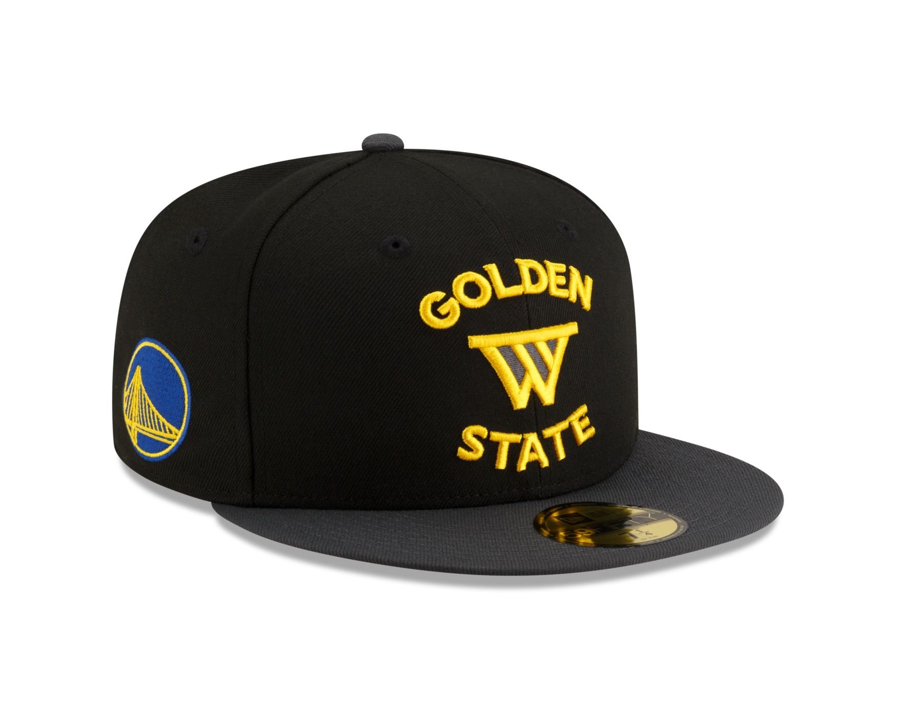 Bone New Era  59FIFTY Golden State Warriors NBA Preto Preto 3