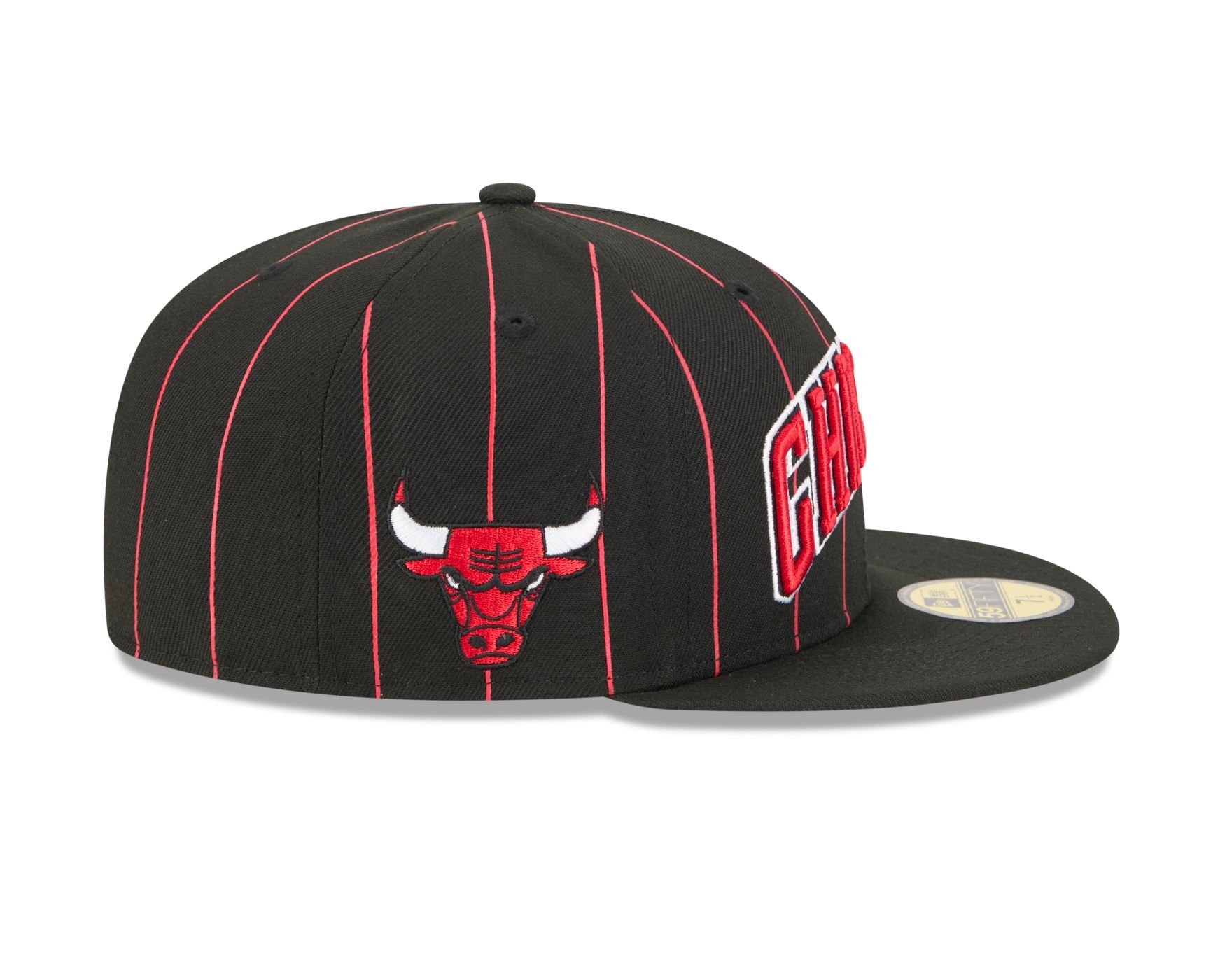 Bone New Era  59FIFTY Chicago Bulls NBA Preto Preto/Vermelho 3
