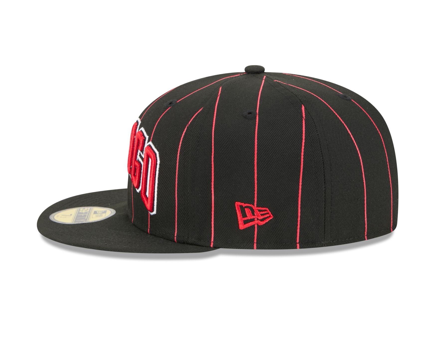 Bone New Era  59FIFTY Chicago Bulls NBA Preto Preto/Vermelho 6