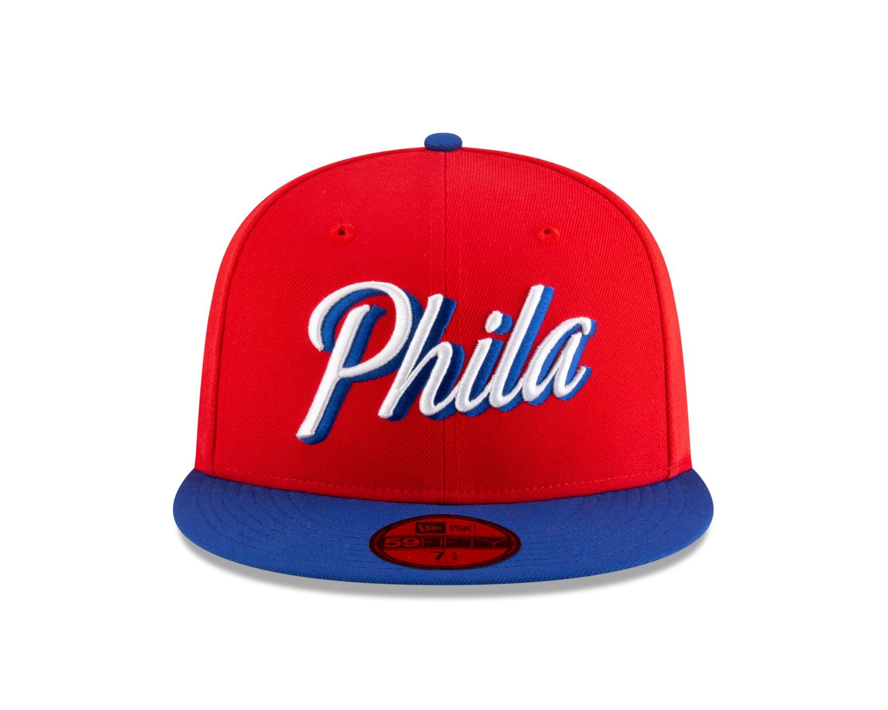 Bone New Era  59FIFTY Philadelphia 76ers NBA Vermelho Vermelho/Azul 2