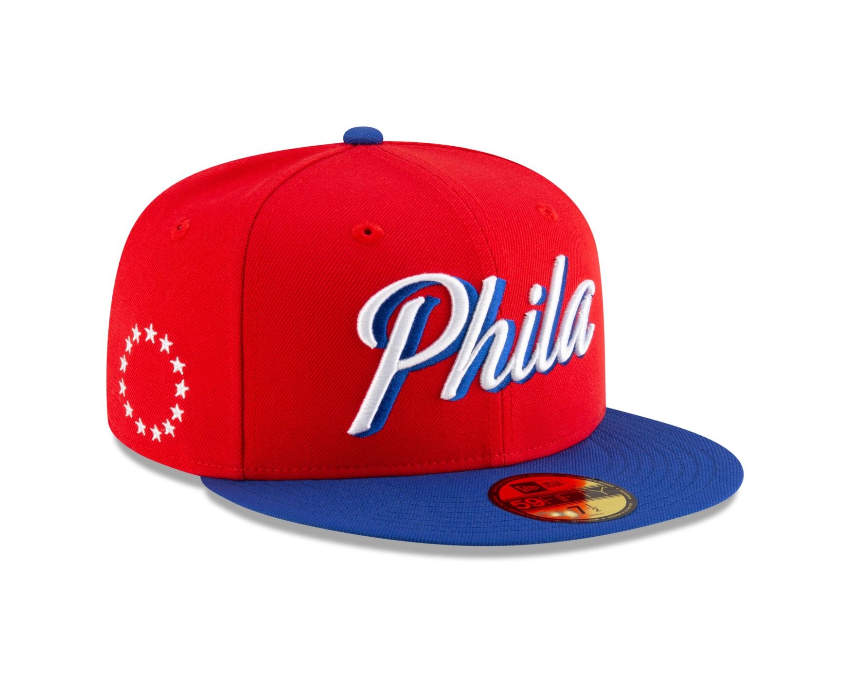 Bone New Era  59FIFTY Philadelphia 76ers NBA Vermelho Vermelho/Azul 3