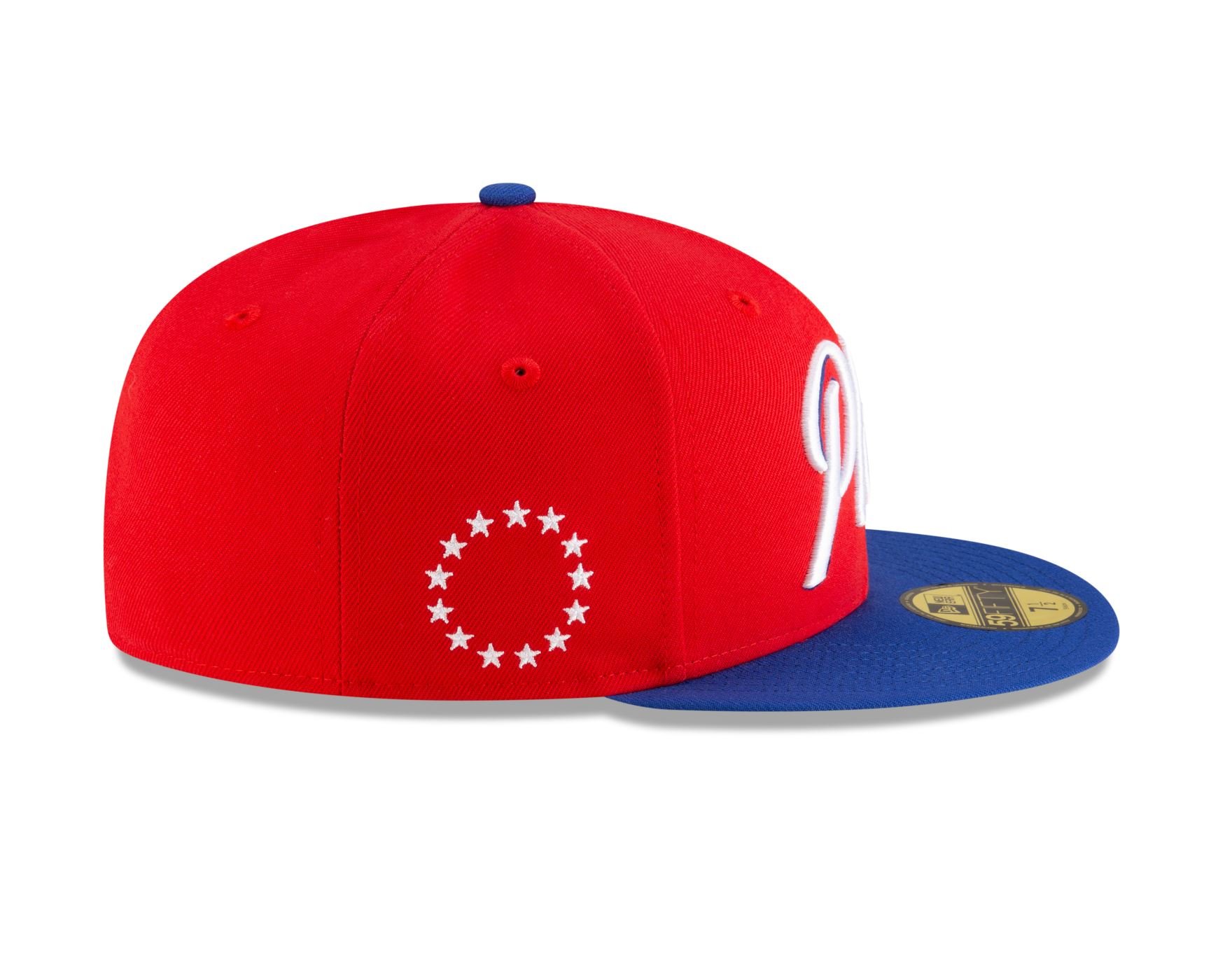 Bone New Era  59FIFTY Philadelphia 76ers NBA Vermelho Vermelho/Azul 4