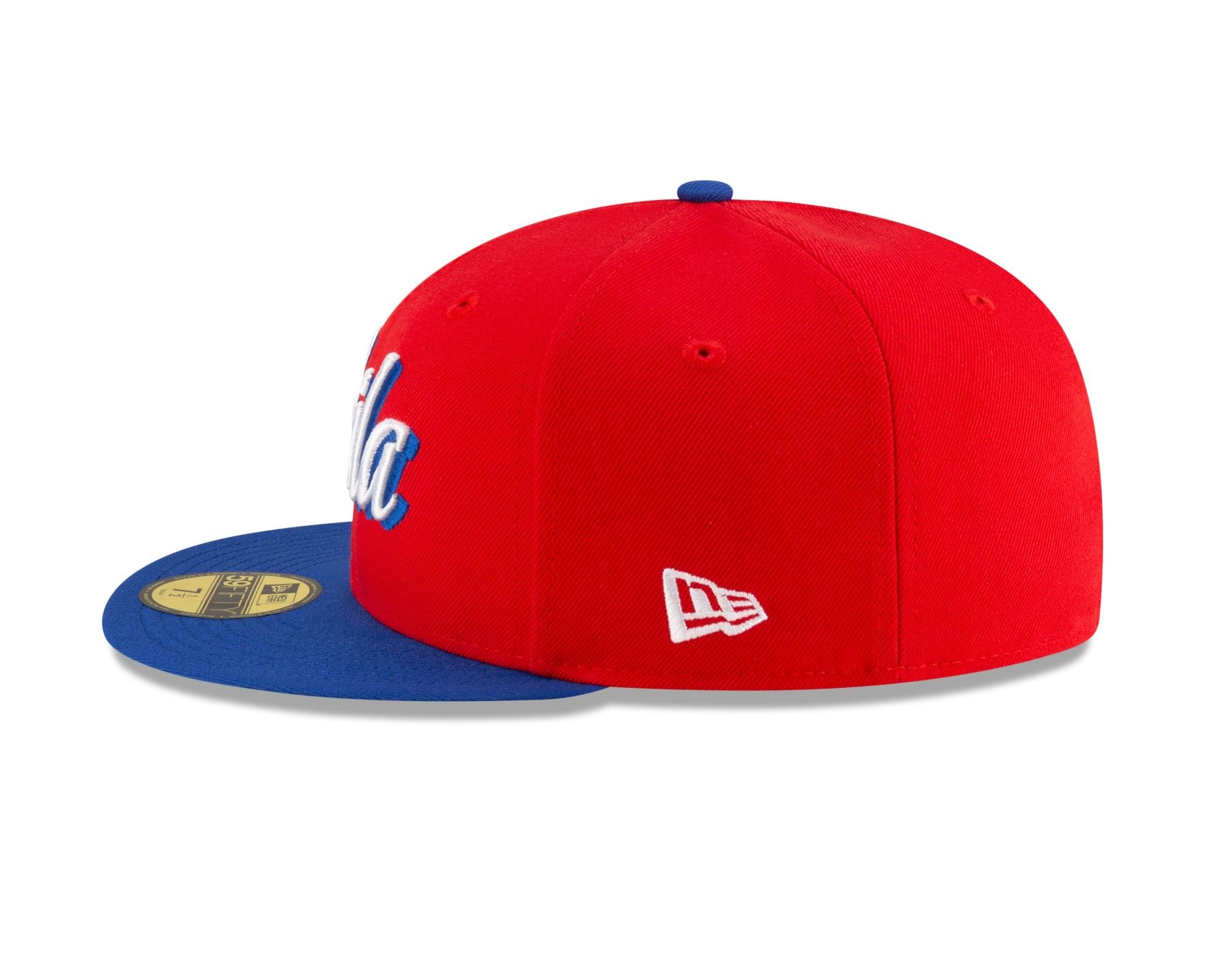Bone New Era  59FIFTY Philadelphia 76ers NBA Vermelho Vermelho/Azul 6