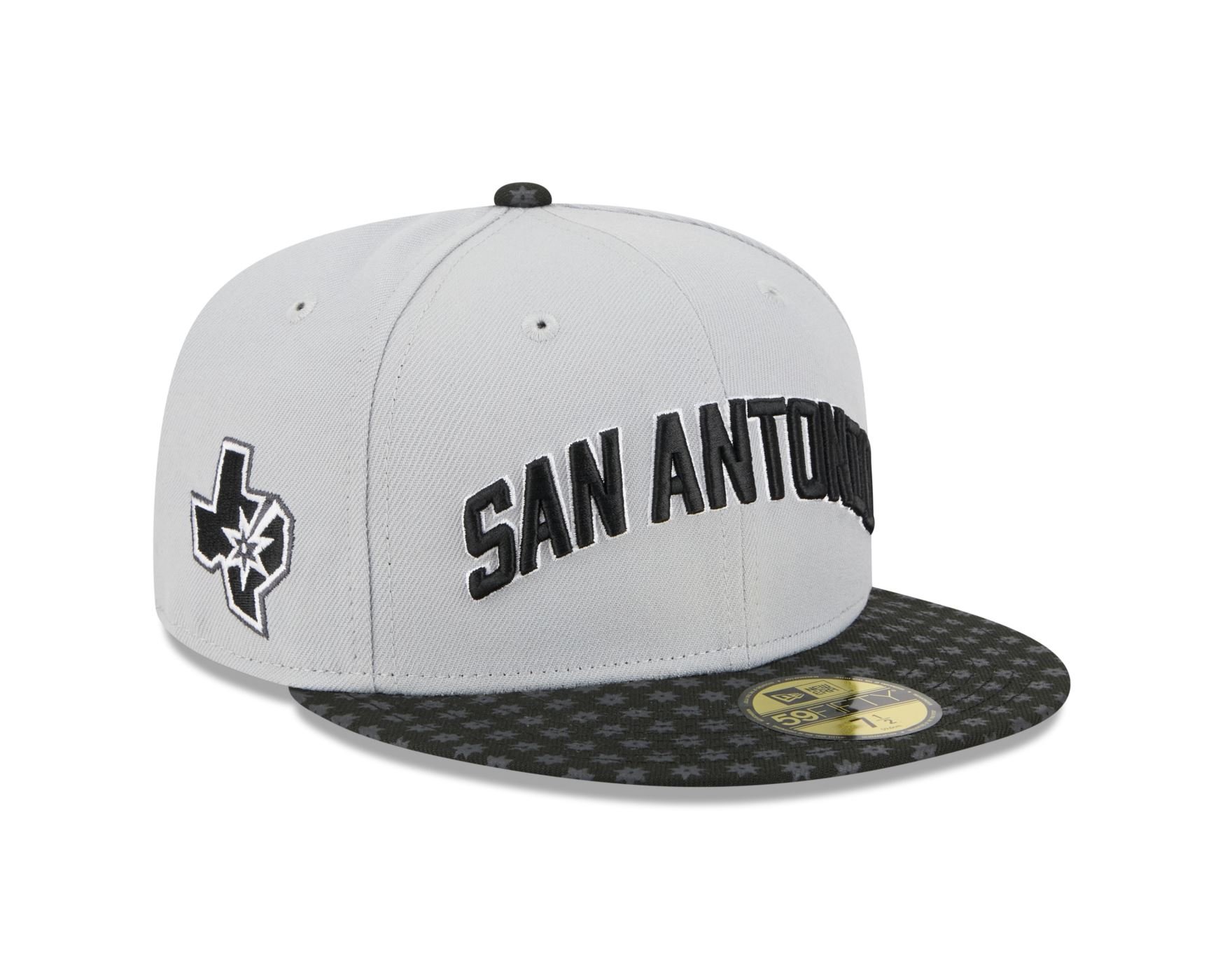 Bone New Era  59FIFTY San Antonio Spurs NBA Preto Cinza/Preto 3