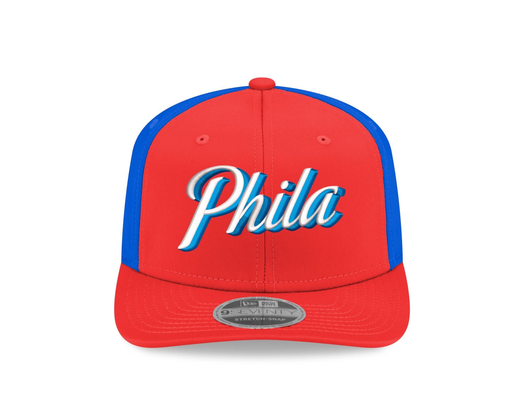 Bone New Era  9SEVENTY Strtch Snap  Philadelphia 76ers NBA Vermelho Vermelho/Azul 2