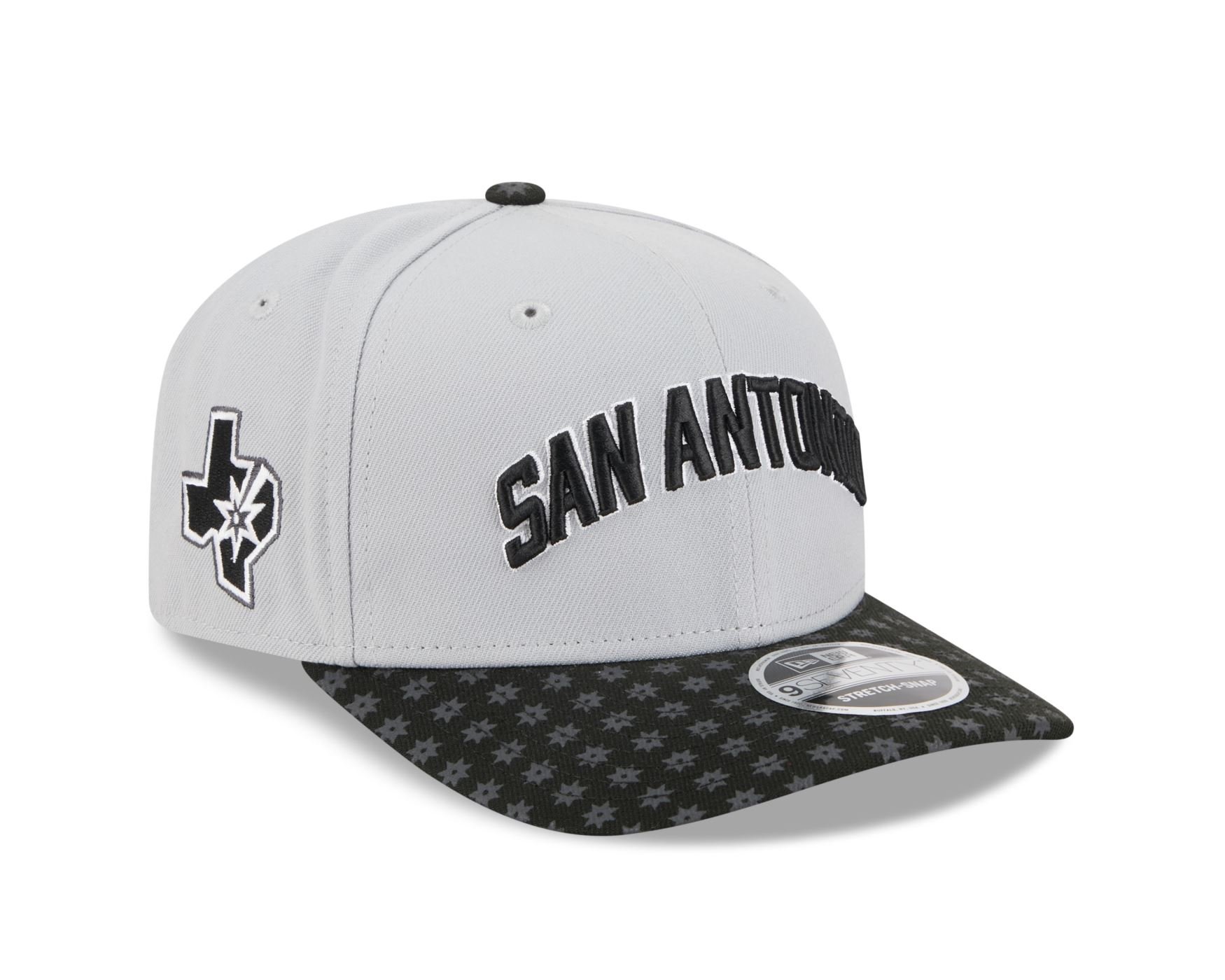 Bone New Era  9SEVENTY Strtch Snap  San Antonio Spurs NBA Preto Cinza/Preto 3
