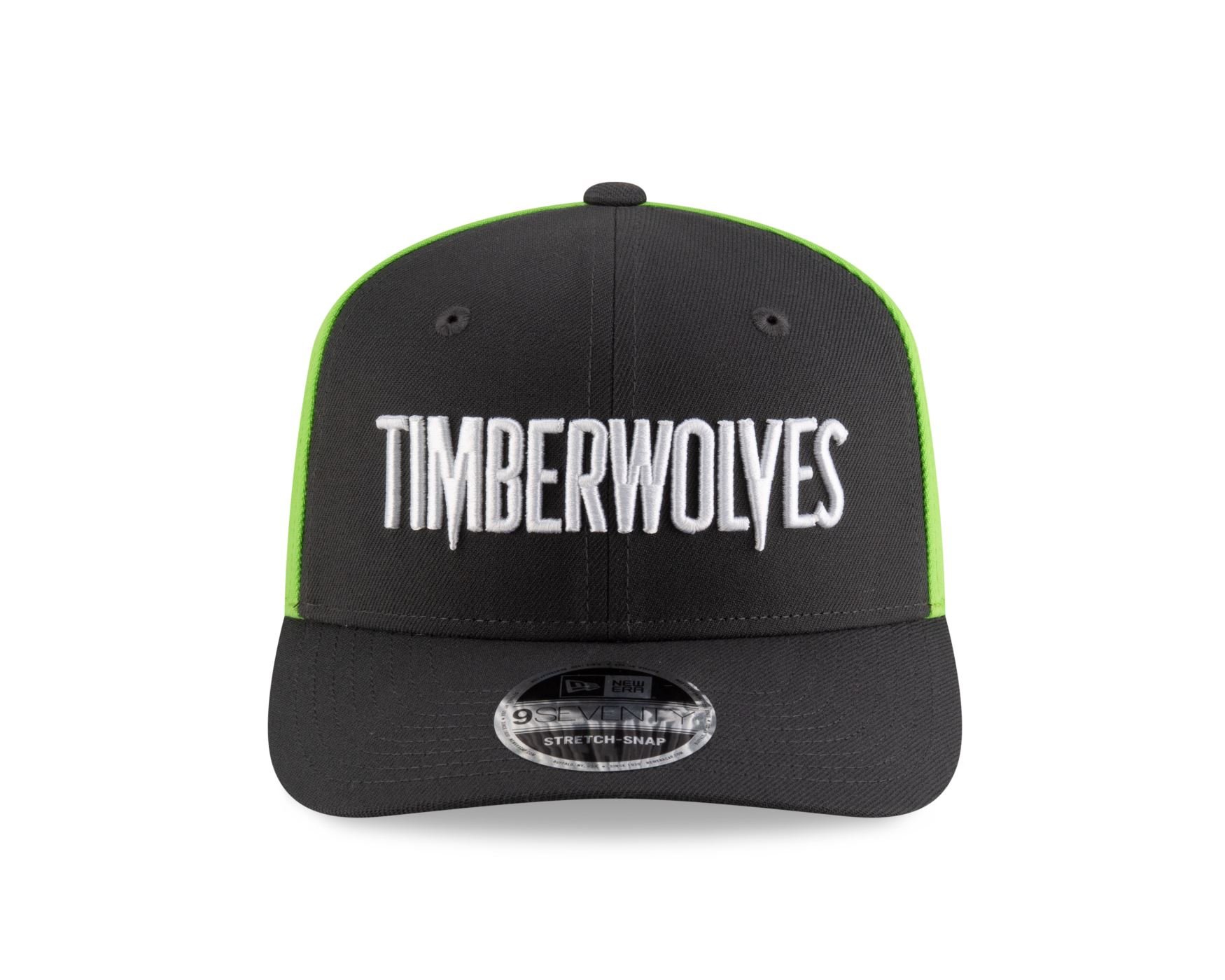 Bone New Era  9SEVENTY Strtch Snap  Minnesota Timberwolves NBA Chumbo Preto/Verde 2