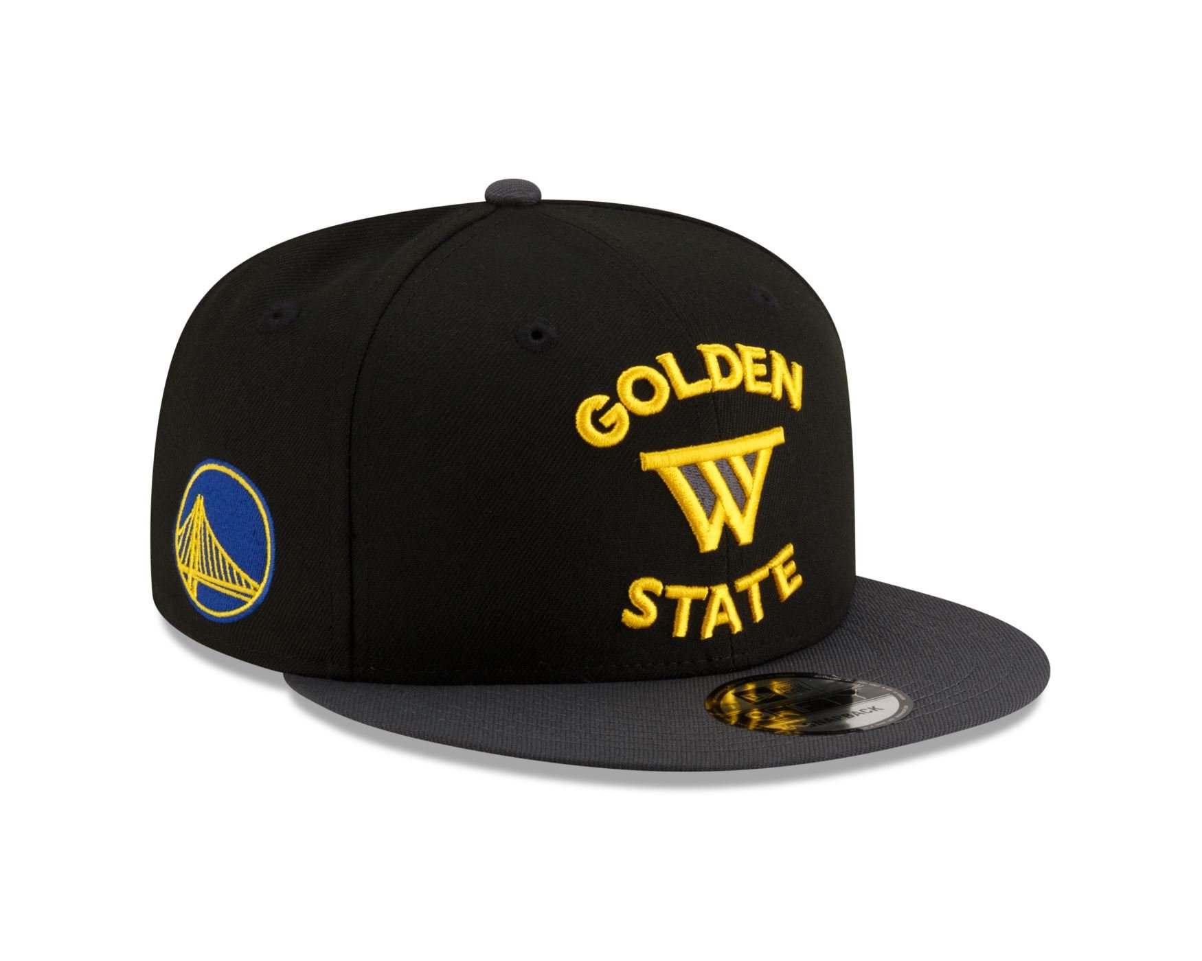 Bone New Era  9FIFTY  Golden State Warriors NBA Preto Preto 3