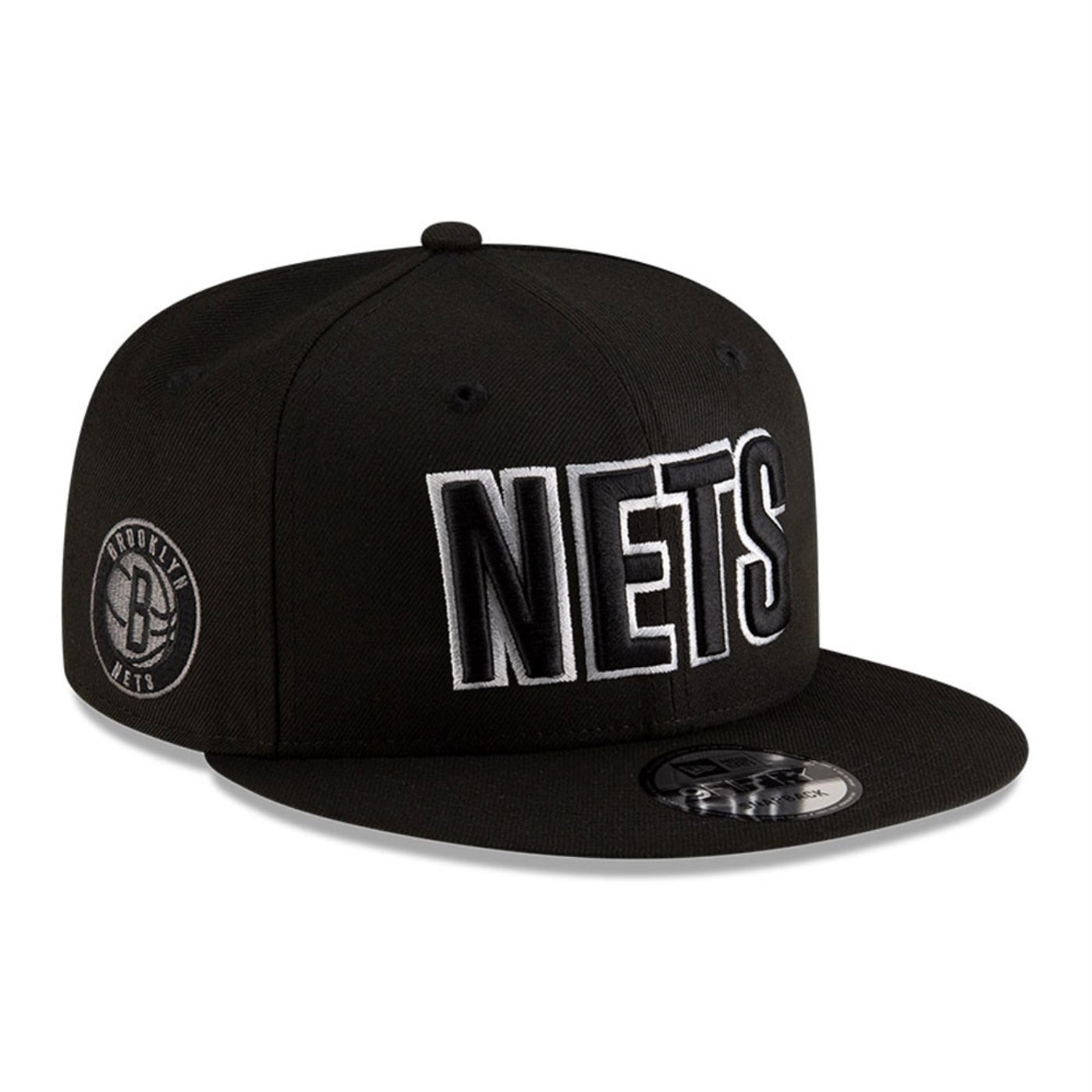 Bone New Era 9FIFTY Brooklyn Nets NBA Preto Preto 3