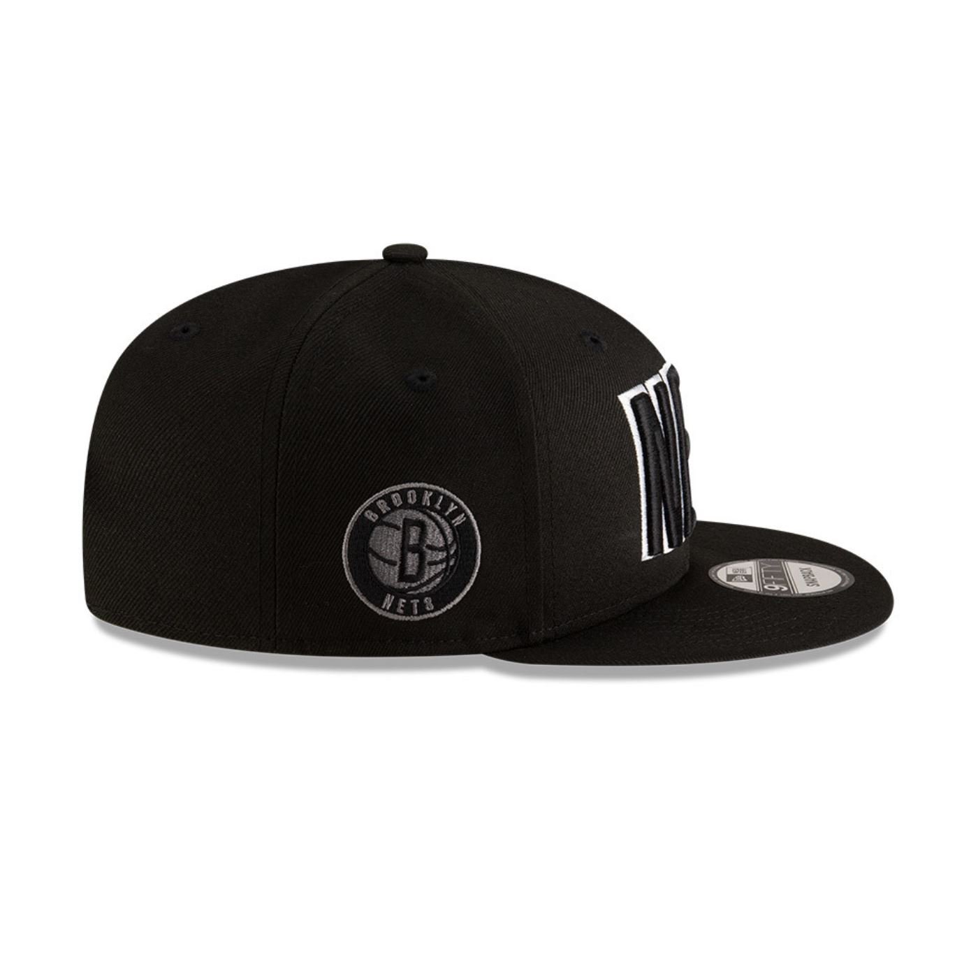 Bone New Era 9FIFTY Brooklyn Nets NBA Preto Preto 4