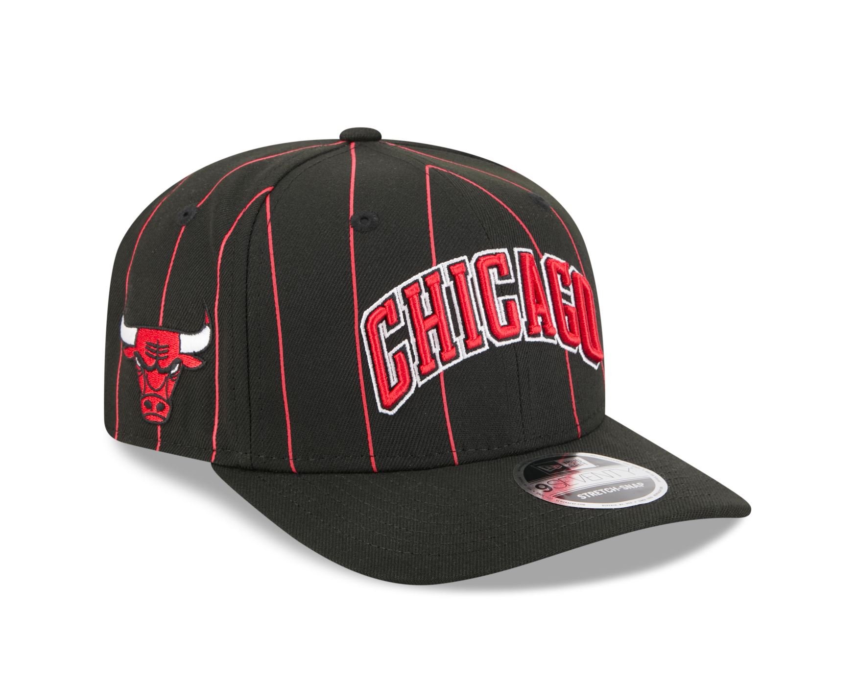 Bone New Era  9SEVENTY Strtch Snap  Chicago Bulls NBA Preto Preto/Vermelho 3